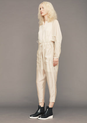 PANTS LOOSE ELASTIC - SILKY TENCEL LIGHT creme - BERENIK