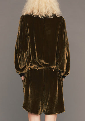 JUMPSUIT SHORT OVERSIZED - SILK VELVET gold - BERENIK