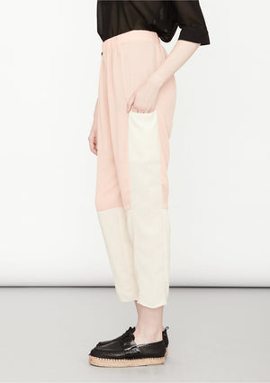 PANTS LOOSE ELASTIC PEACH/CREME/MESH - BERENIK