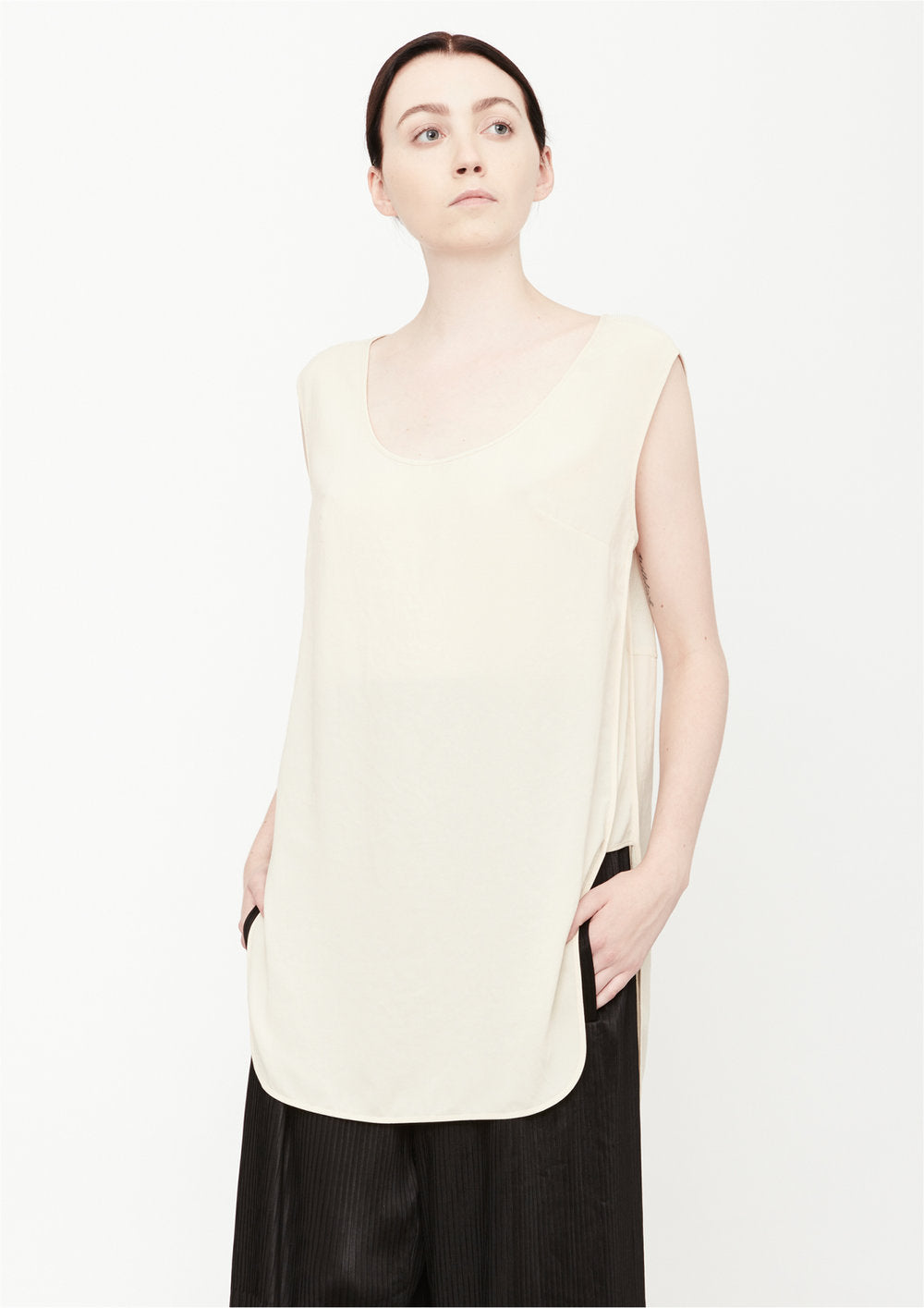 SHIRT SLEEVELESS CREME/MESH - BERENIK