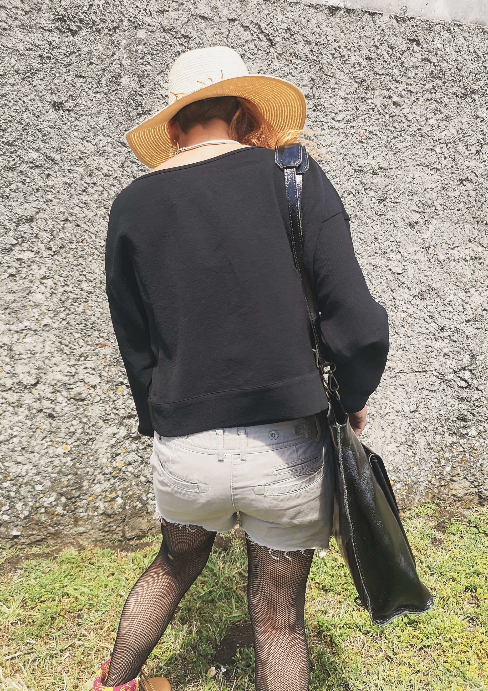 TOP LONG SLEEVES BLACK PLAIN ALL SEASON - VINTAGE CREPE black - BERENIK