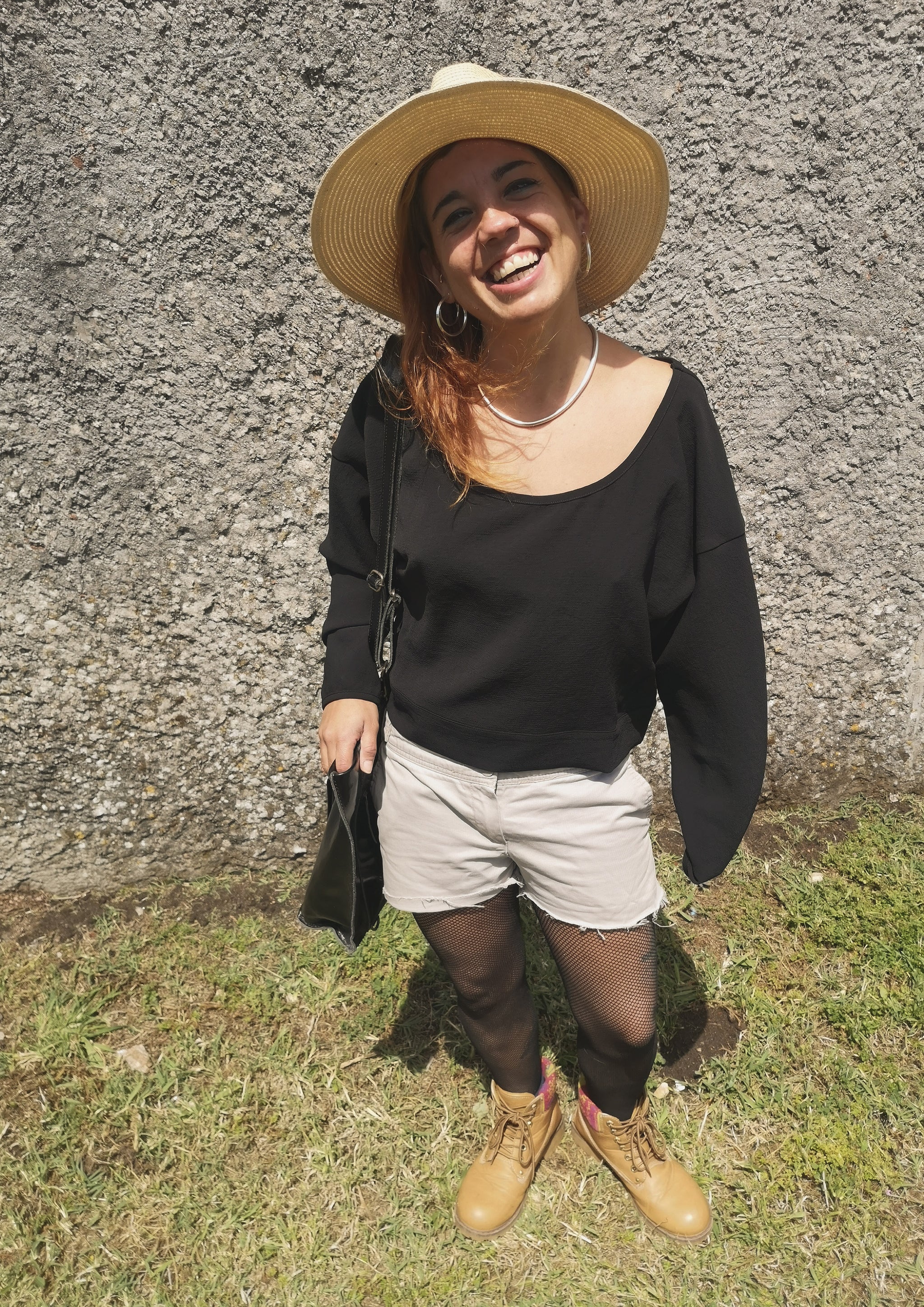 TOP LONG SLEEVES BLACK PLAIN ALL SEASON - VINTAGE CREPE black - BERENIK