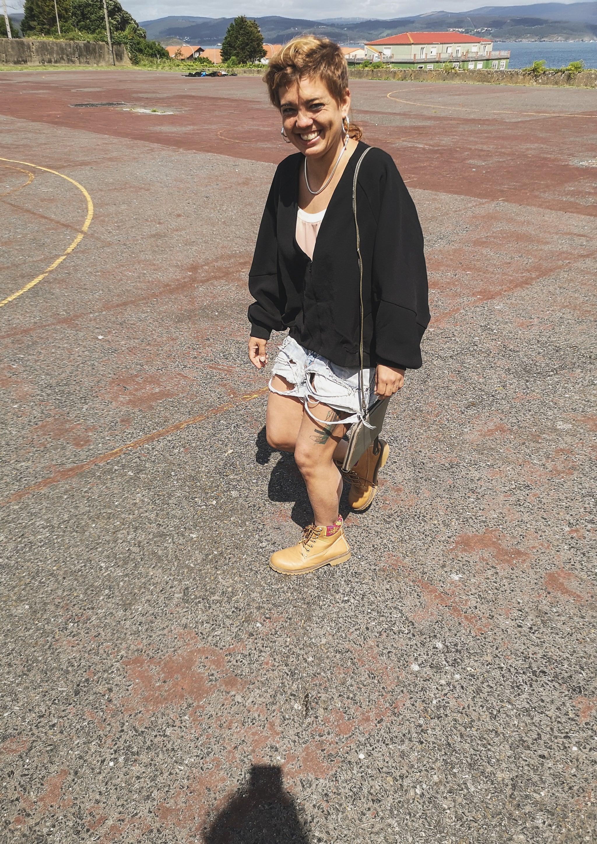 JACKET V-COLLAR - VINTAGE SAKURA CREPE black - BERENIK