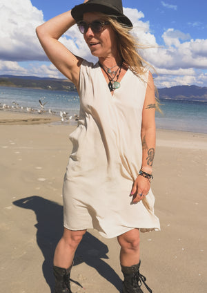 SHIRT/DRESS SLEEVELESS - creme - BERENIK