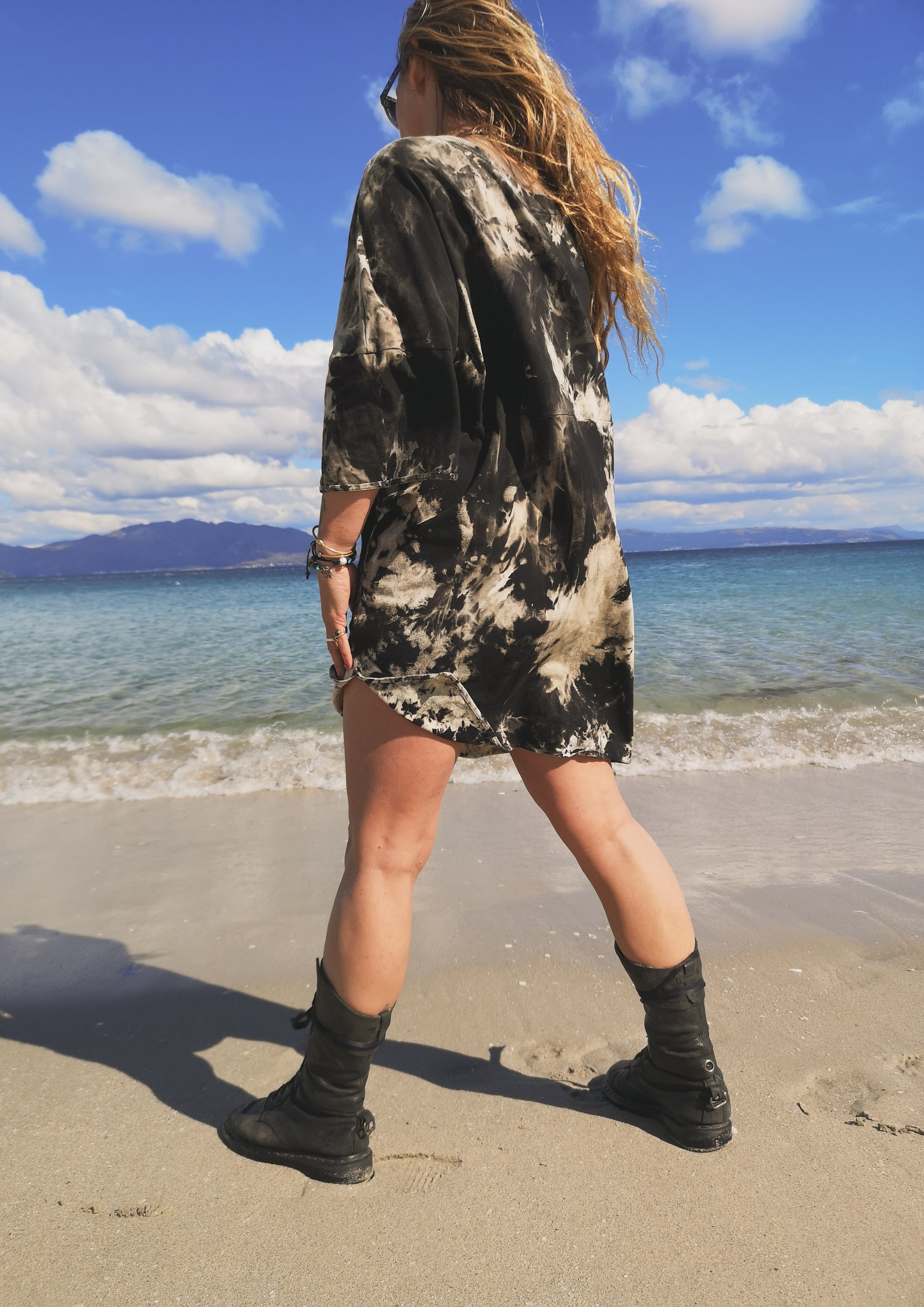 SHIRT DRESS - black / white - BERENIK