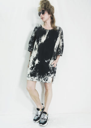 SHIRT DRESS - black / white - BERENIK