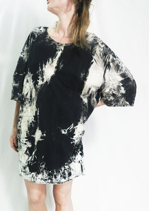 SHIRT DRESS - black / white - BERENIK