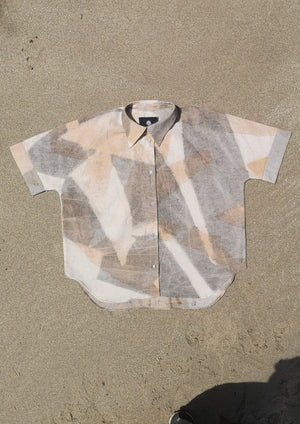 HOMEMADE - UNIQUE BLOUSE UNISEX - HAND PAINTED - light grey / salmon - BERENIK