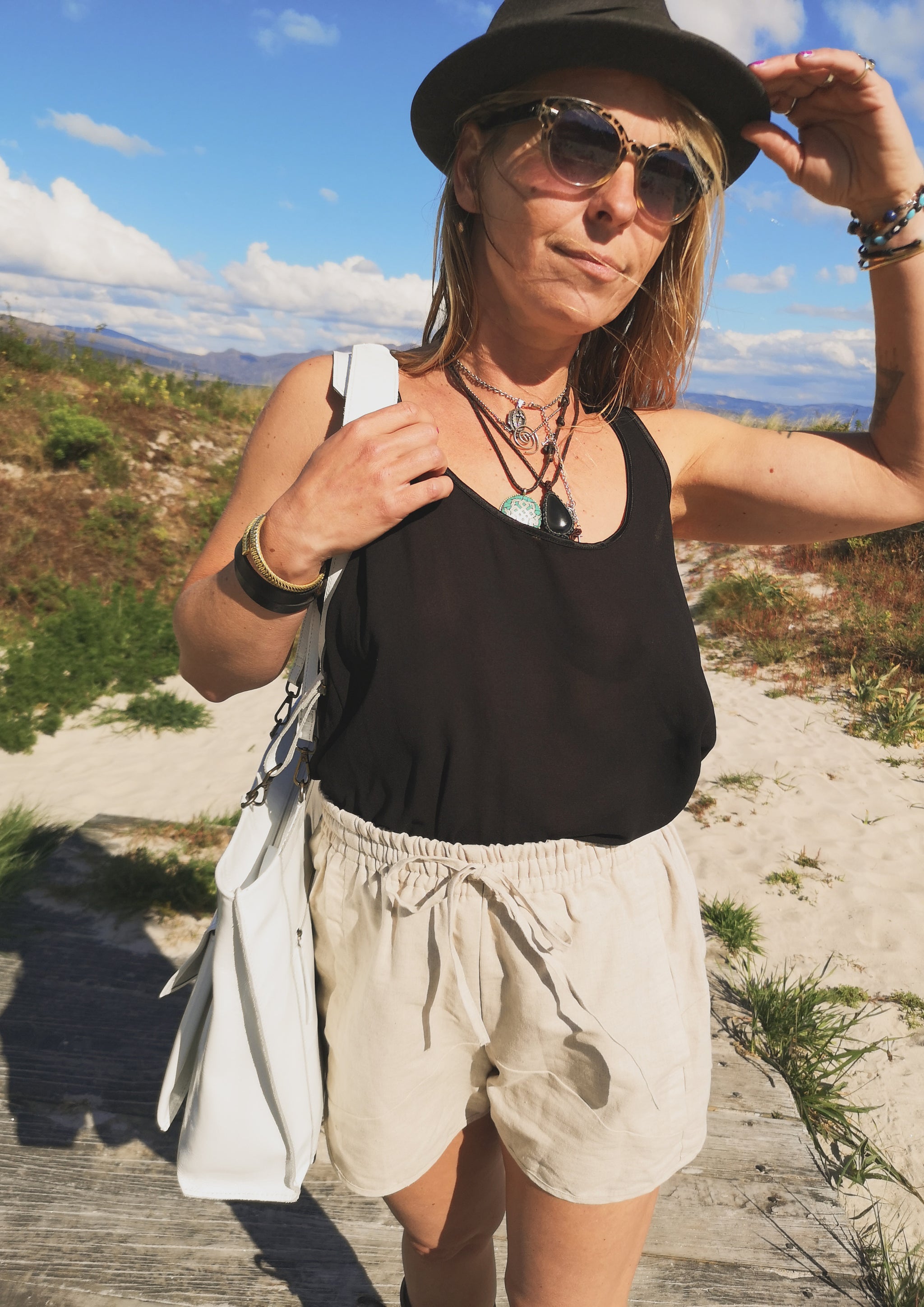 TANK TOP - VINTAGE GEORGETTE black - BERENIK