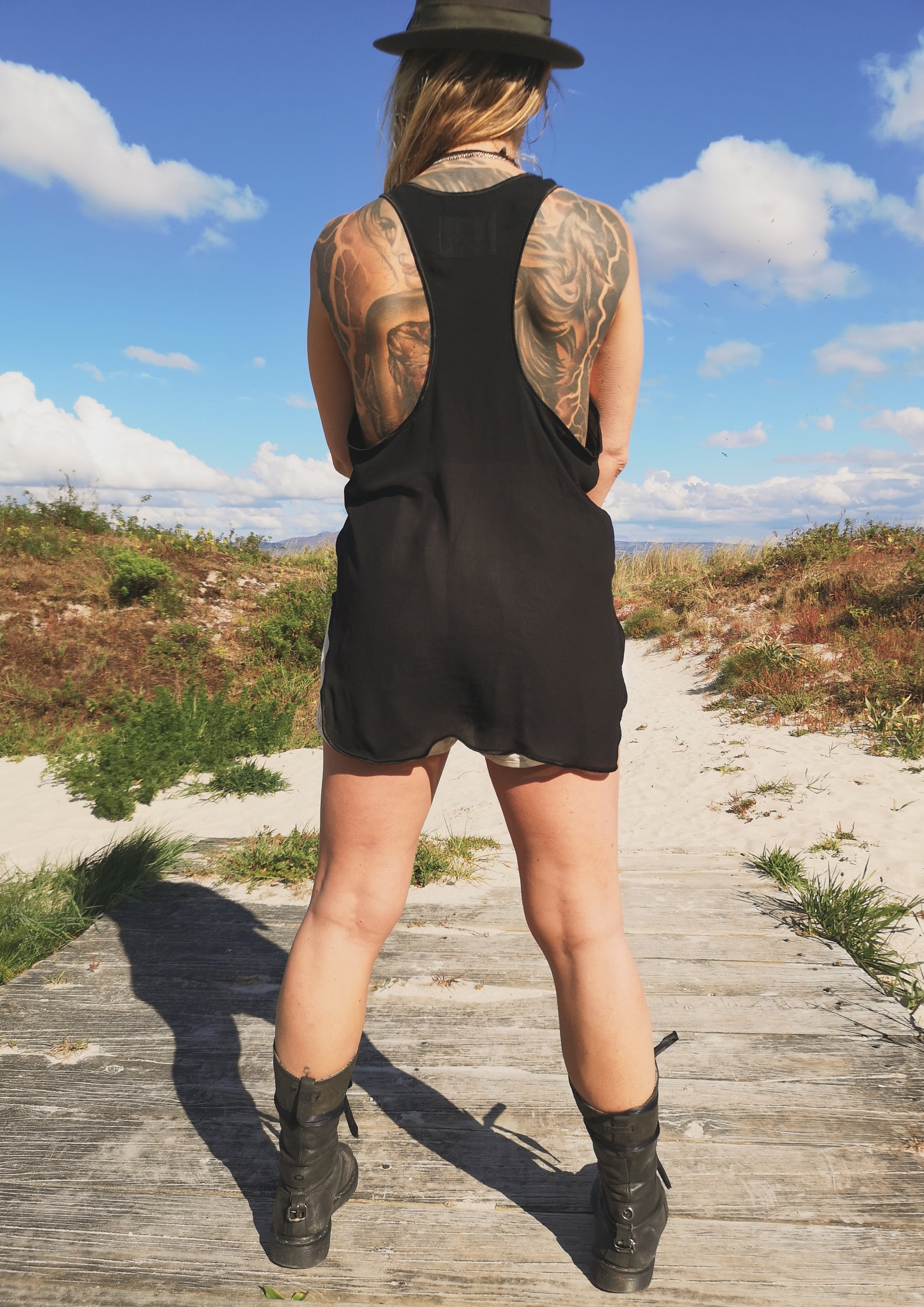 TANK TOP - VINTAGE GEORGETTE black - BERENIK