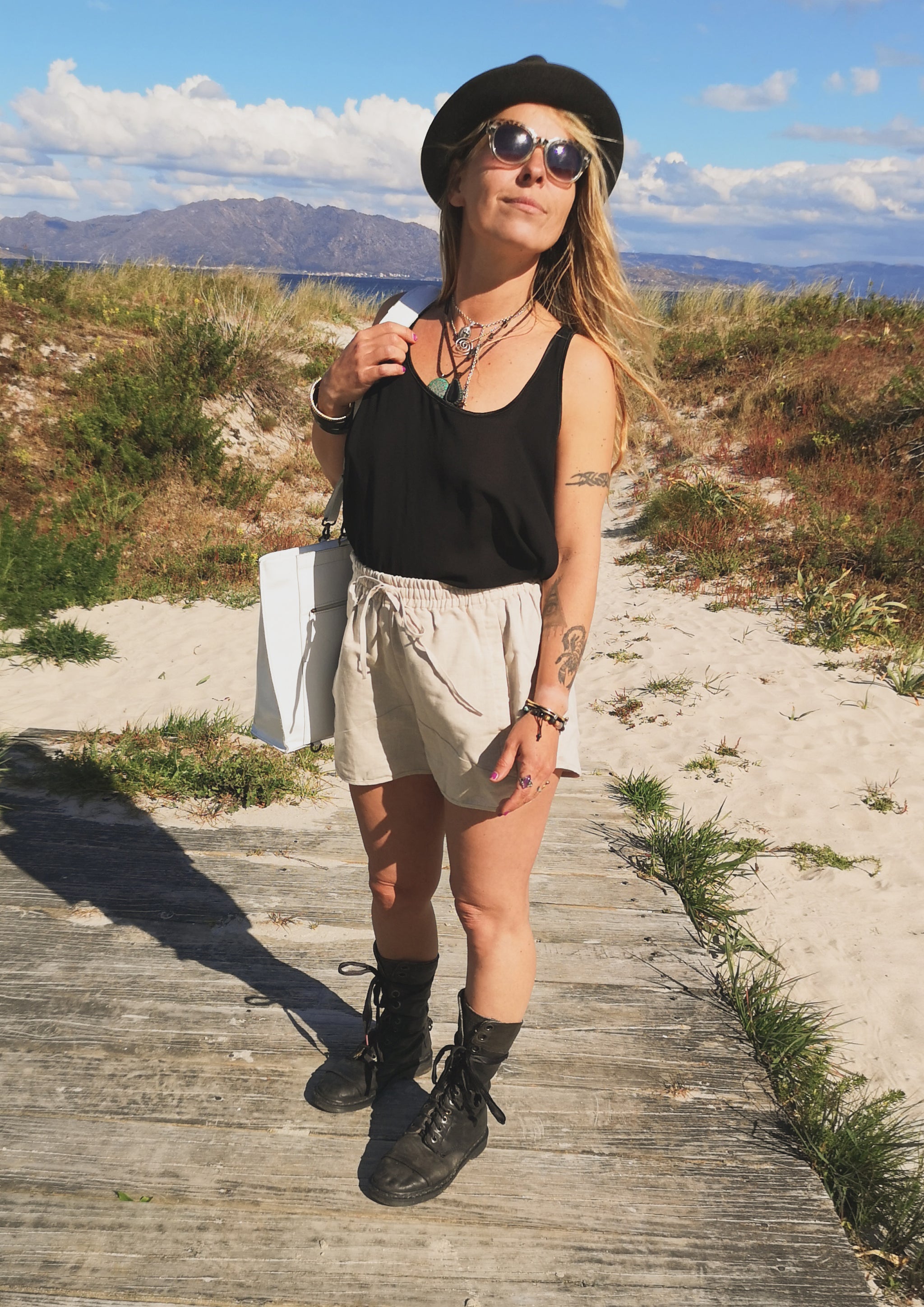 TANK TOP - VINTAGE GEORGETTE black - BERENIK