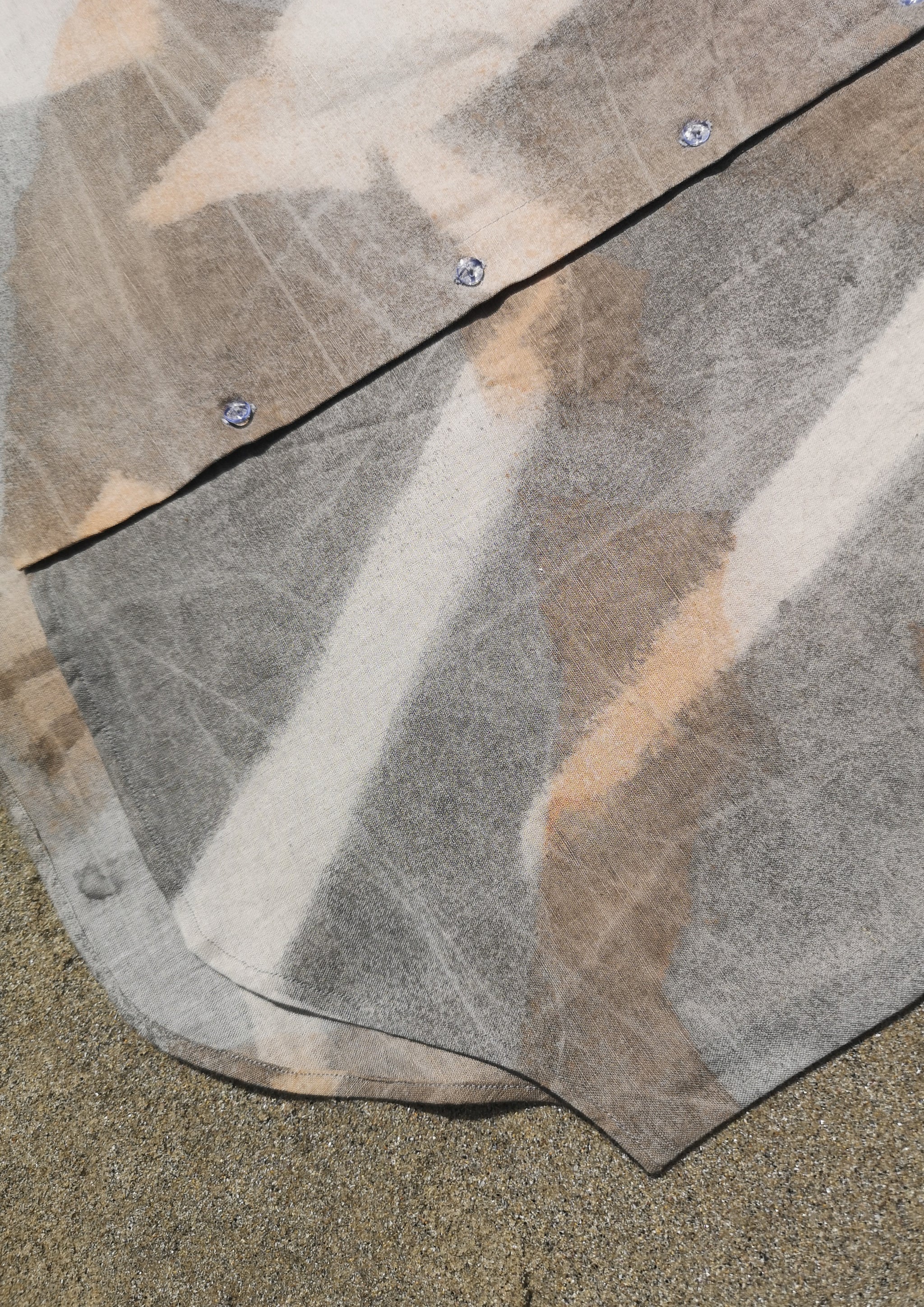 HOMEMADE - UNIQUE BLOUSE UNISEX - HAND PAINTED - light grey / salmon - BERENIK