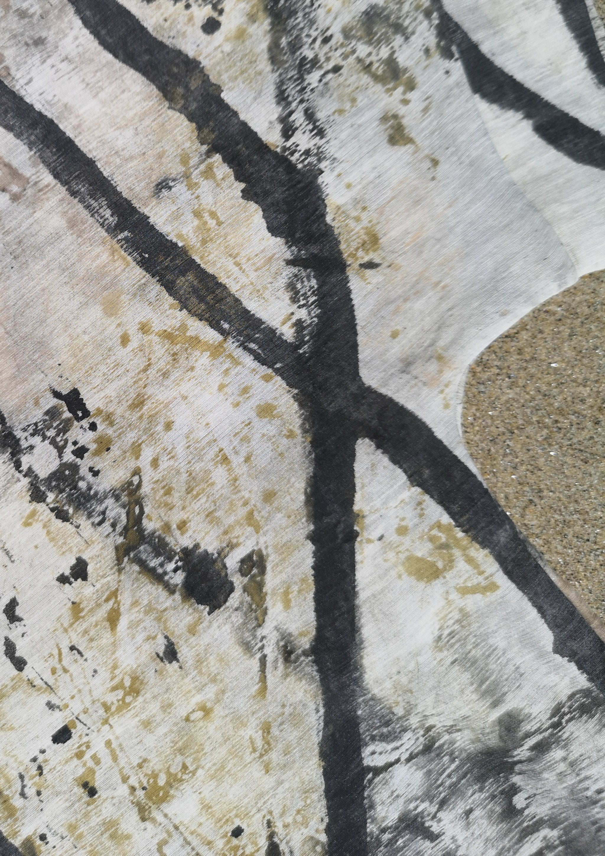 HOMEMADE - UNIQUE BLOUSE UNISEX - HAND PAINTED - black / white / green - BERENIK