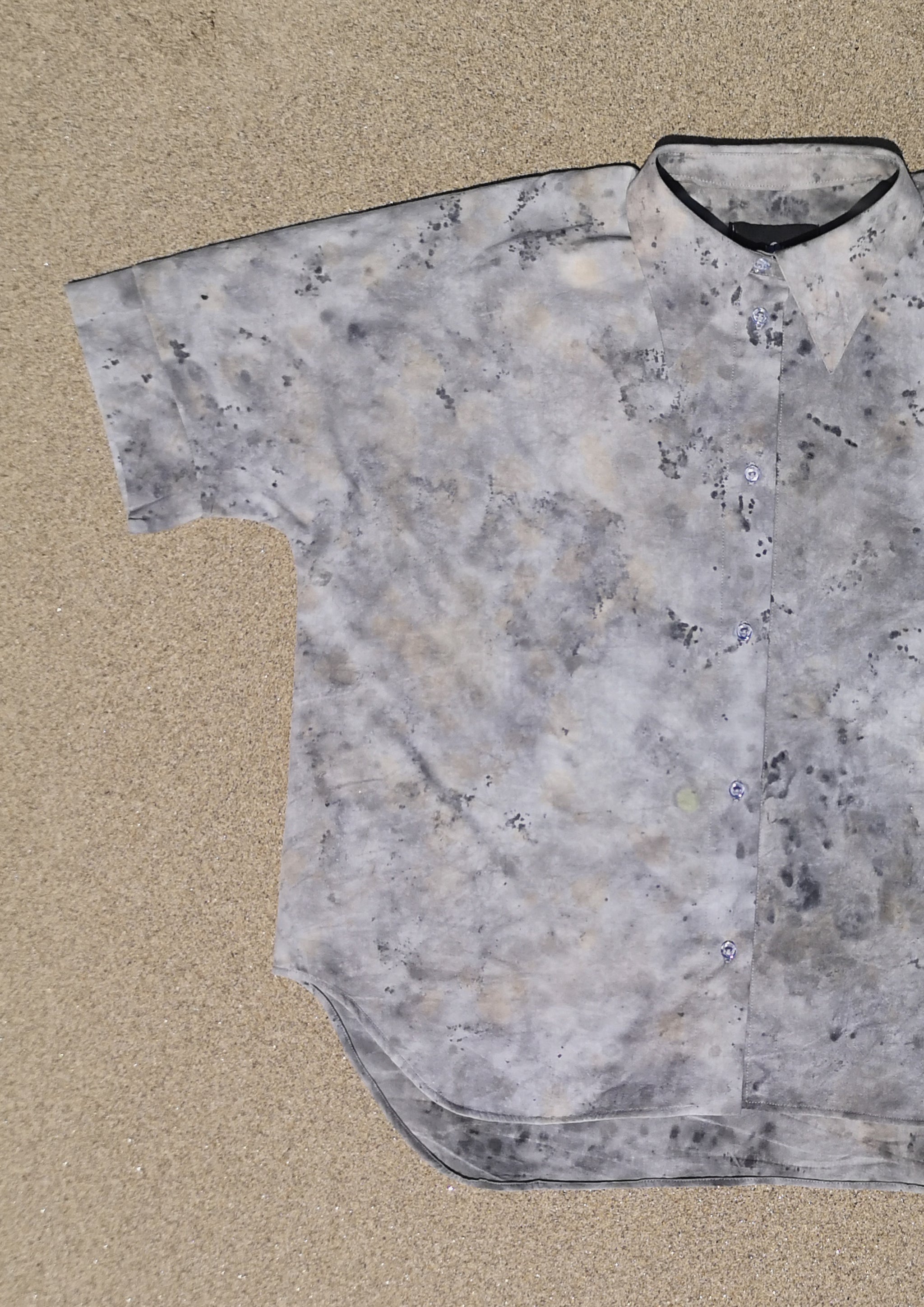 HOMEMADE - UNIQUE BLOUSE UNISEX - HAND PAINTED - grey - BERENIK