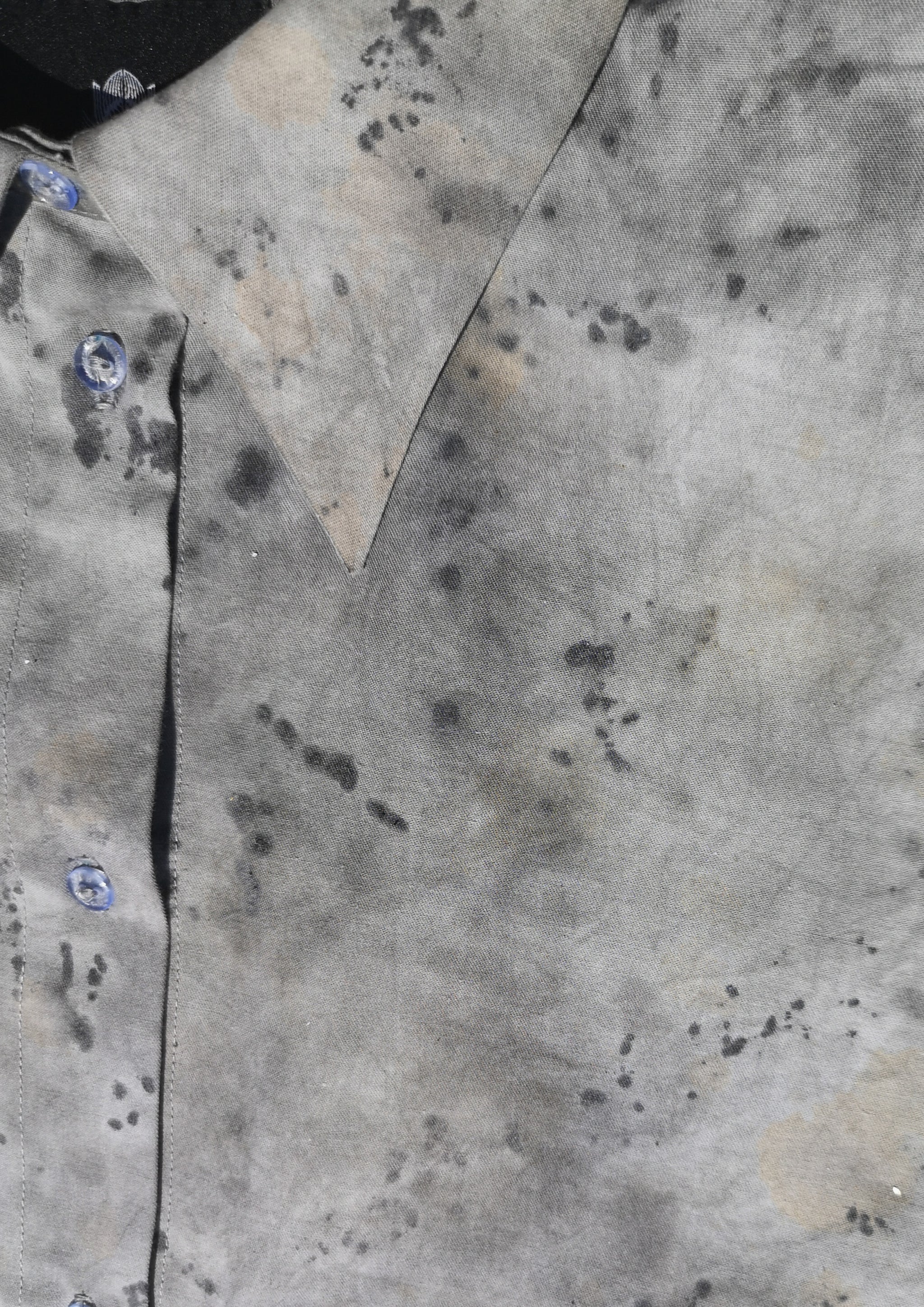 HOMEMADE - UNIQUE BLOUSE UNISEX - HAND PAINTED - grey - BERENIK