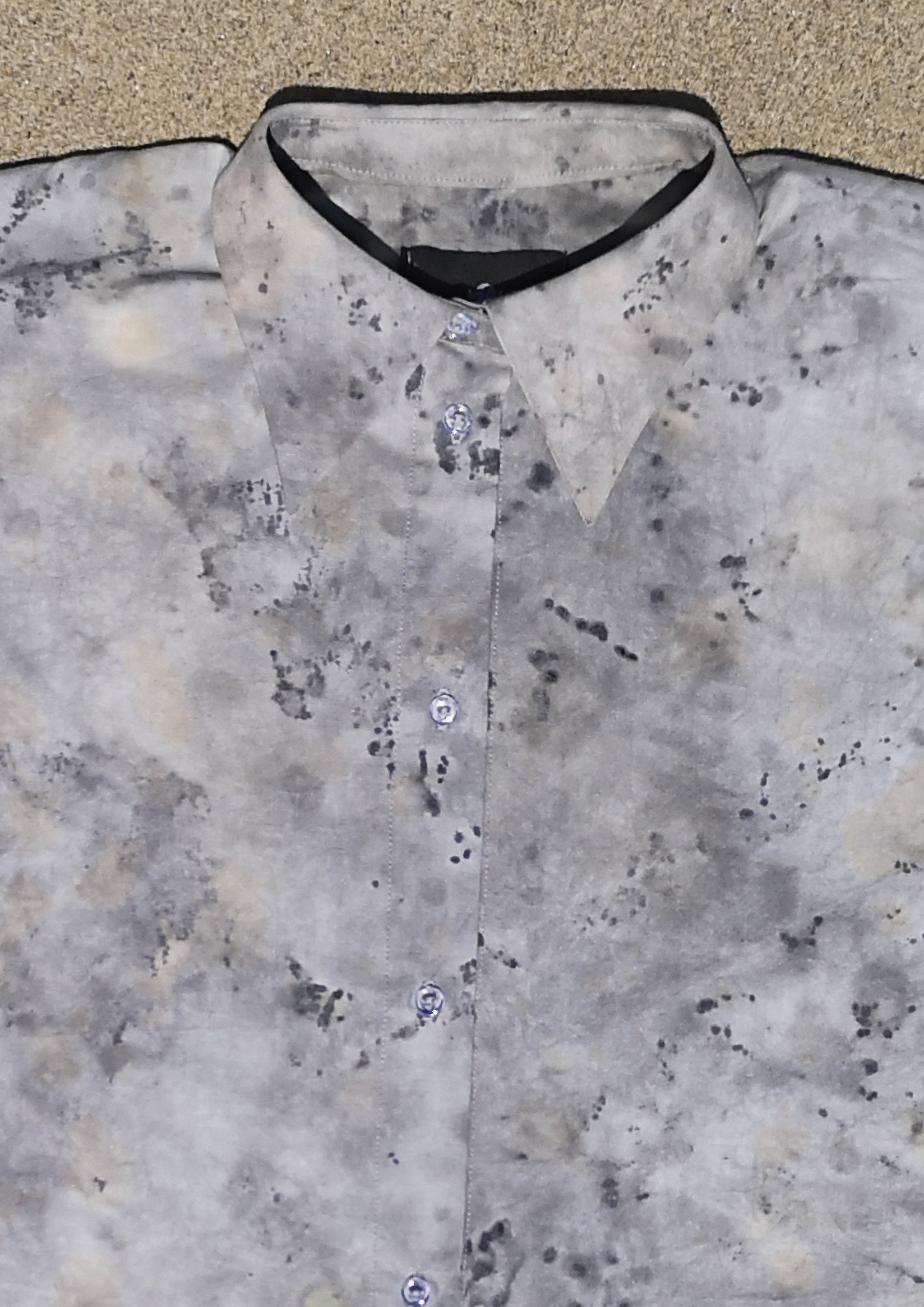 HOMEMADE - UNIQUE BLOUSE UNISEX - HAND PAINTED - grey - BERENIK