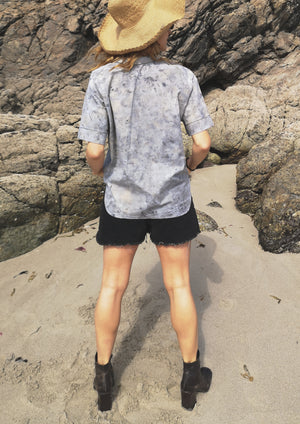 HOMEMADE - UNIQUE BLOUSE UNISEX - HAND PAINTED - grey - BERENIK