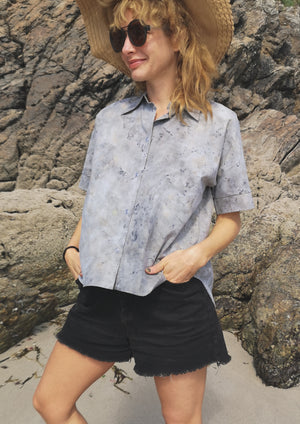 HOMEMADE - UNIQUE BLOUSE UNISEX - HAND PAINTED - grey - BERENIK