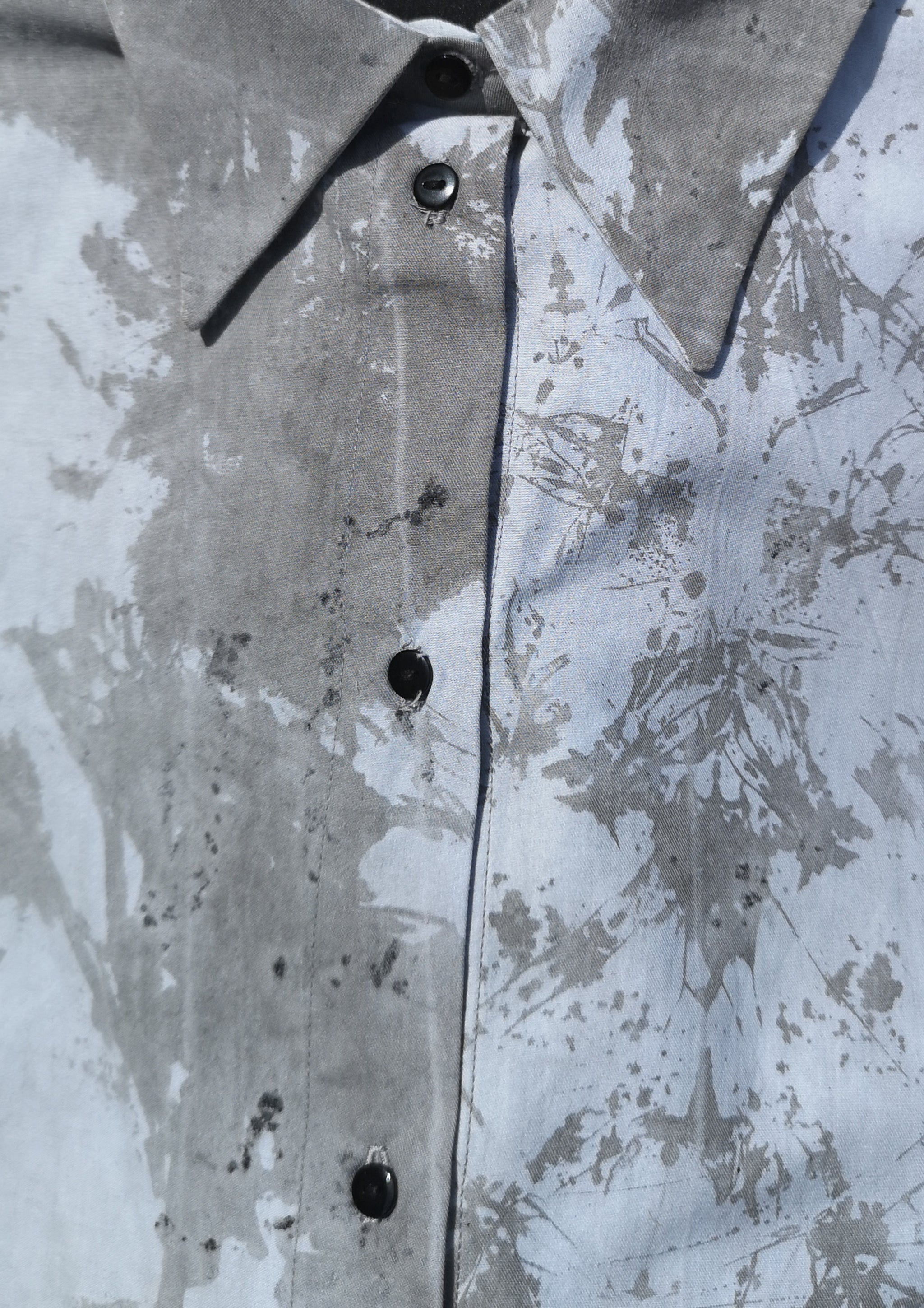 HOMEMADE - UNIQUE BLOUSE UNISEX - HAND PAINTED - light blue / grey - BERENIK