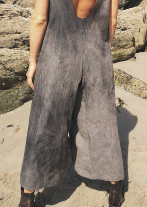 HOMEMADE - JUMPSUIT WIDE - COTTON - grey washed - BERENIK