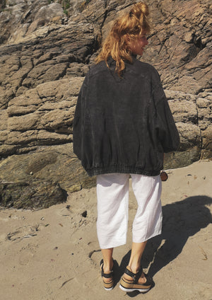 JACKET OVERSIZED - DENIM washed black - BERENIK