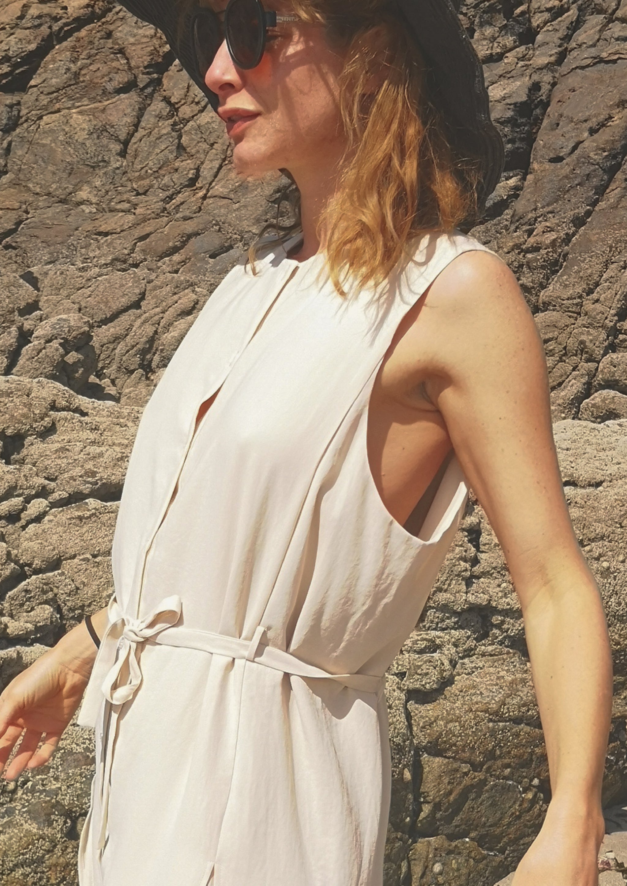 DRESS LONG SLEEVELESS - creme - BERENIK