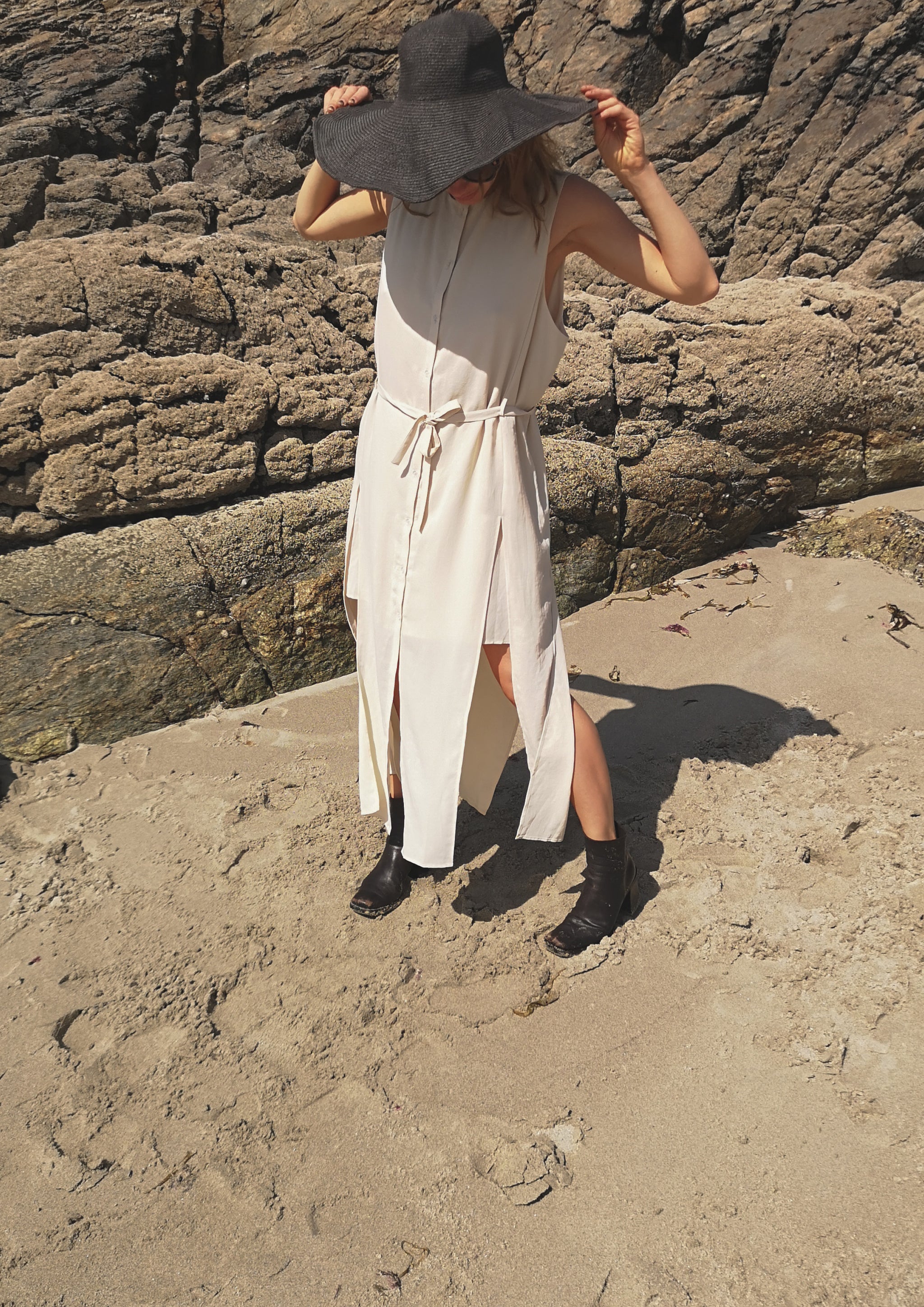 DRESS LONG SLEEVELESS - creme - BERENIK