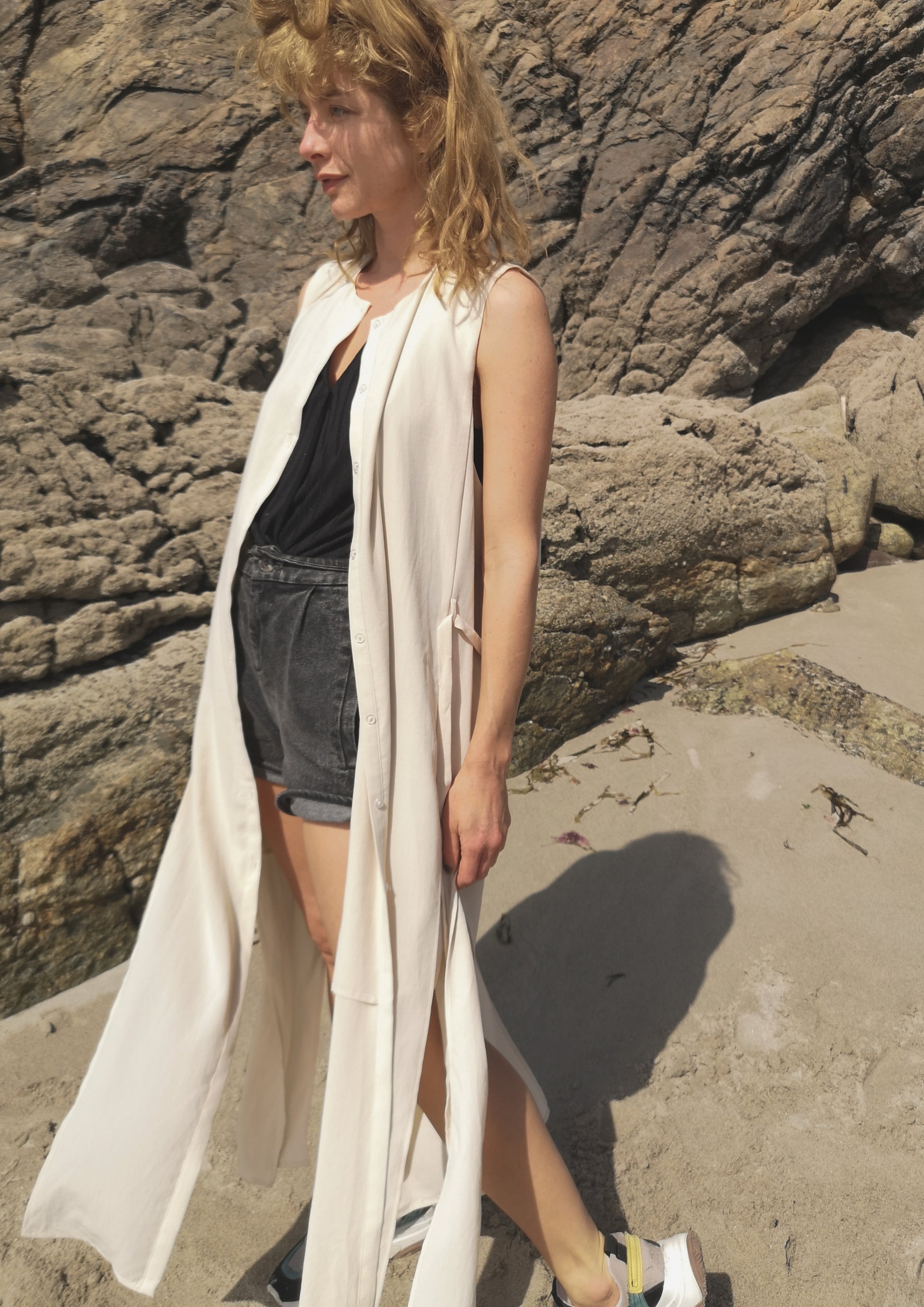 DRESS LONG SLEEVELESS - creme - BERENIK