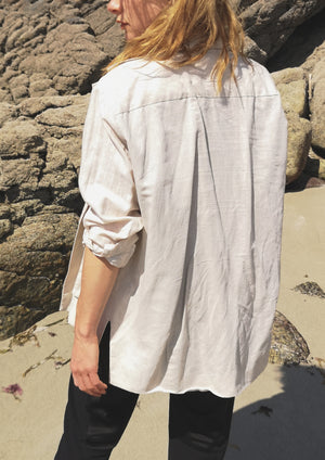 LIGHT SUMMER JACKET/BLAZER - NATURAL LINEN whithe - BERENIK