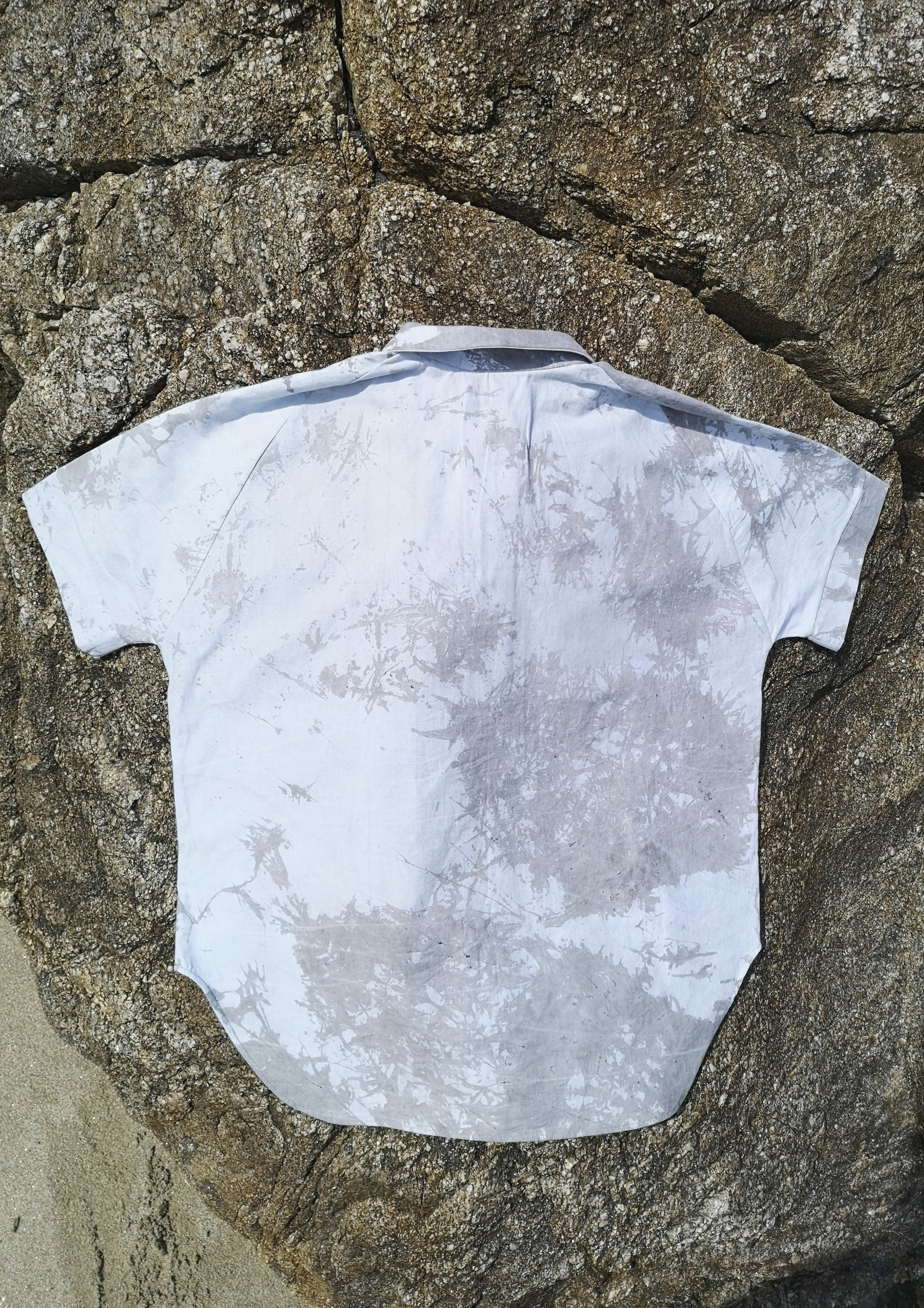 HOMEMADE - UNIQUE BLOUSE UNISEX - HAND PAINTED - light blue / grey - BERENIK