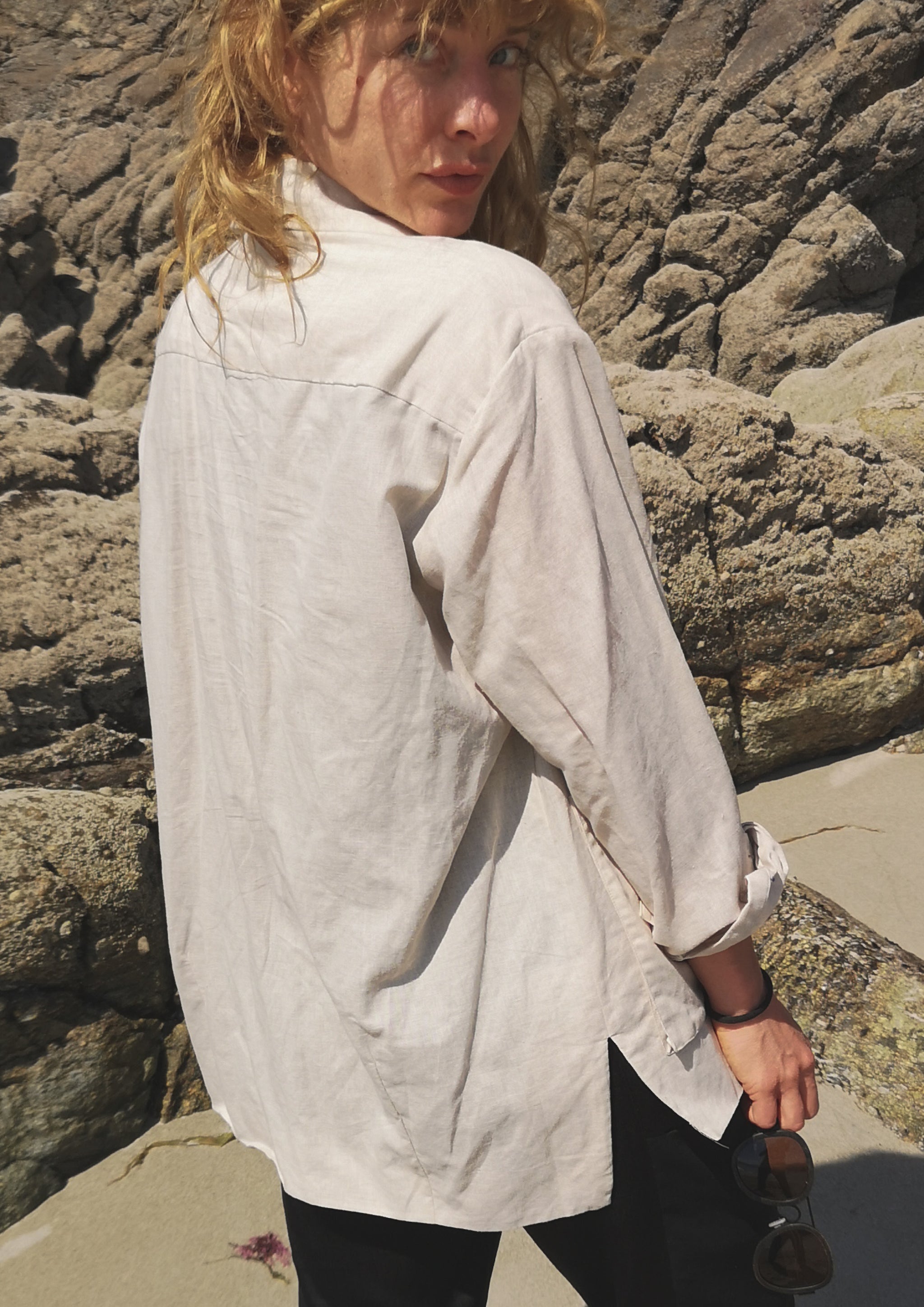LIGHT SUMMER JACKET/BLAZER - NATURAL LINEN whithe - BERENIK
