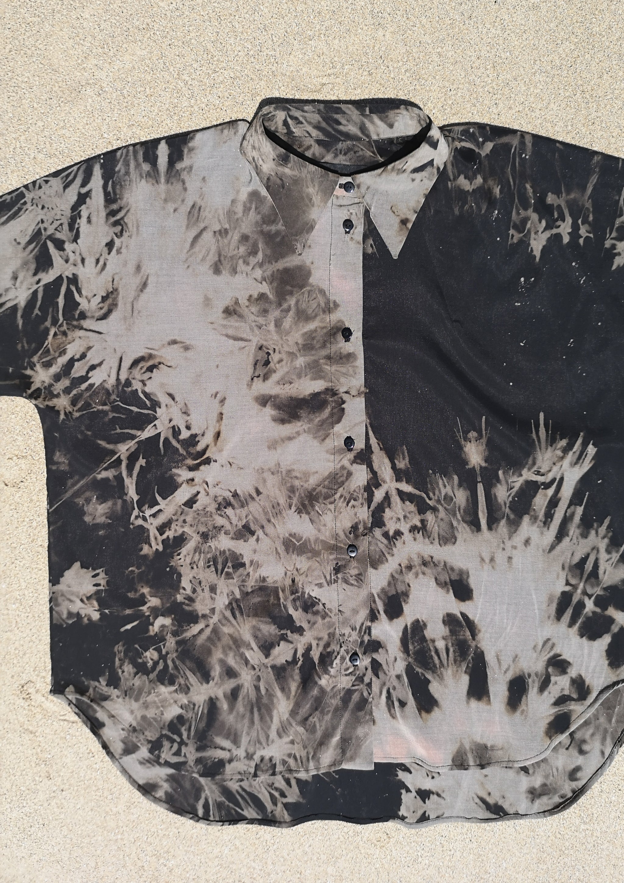 HOMEMADE - UNIQUE BLOUSE UNISEX - HAND PAINTED - black / grey - BERENIK