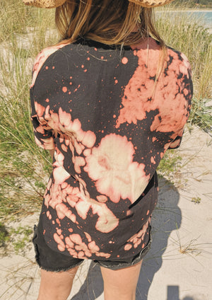 HOMEMADE - UNIQUE BLOUSE UNISEX - HAND PAINTED - black / white / pink - BERENIK