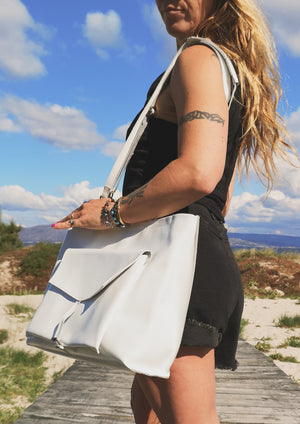 BAG/BACKPACK - PATENT LEATHER white - BERENIK