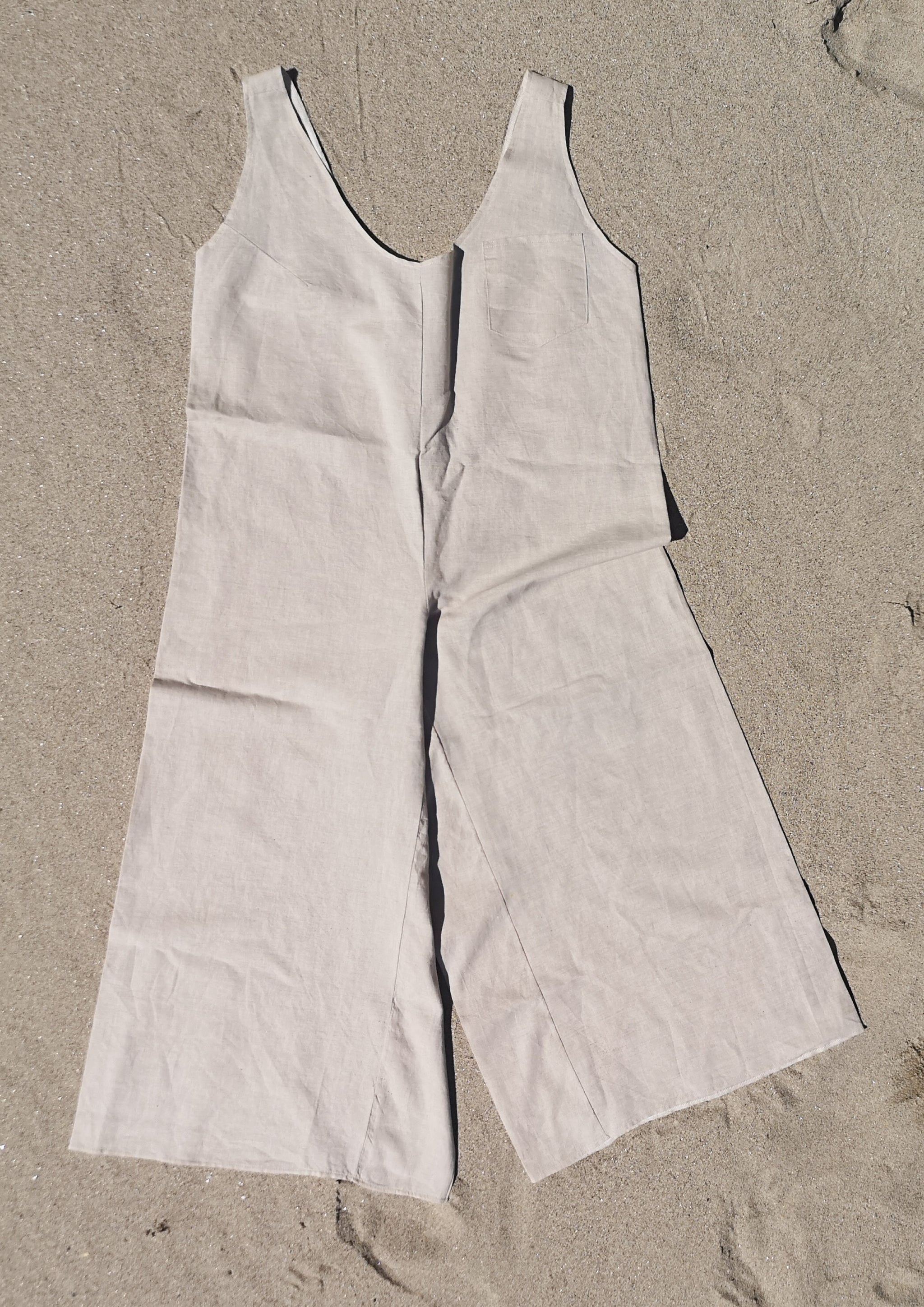 HOMEMADE - JUMPSUIT WIDE - LINEN - natural white - BERENIK