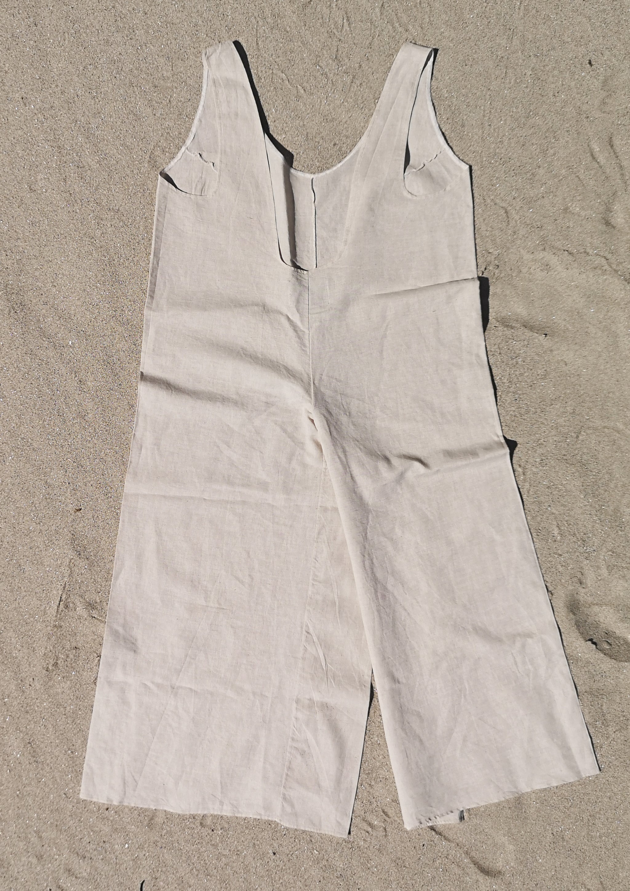 HOMEMADE - JUMPSUIT WIDE - LINEN - natural white - BERENIK