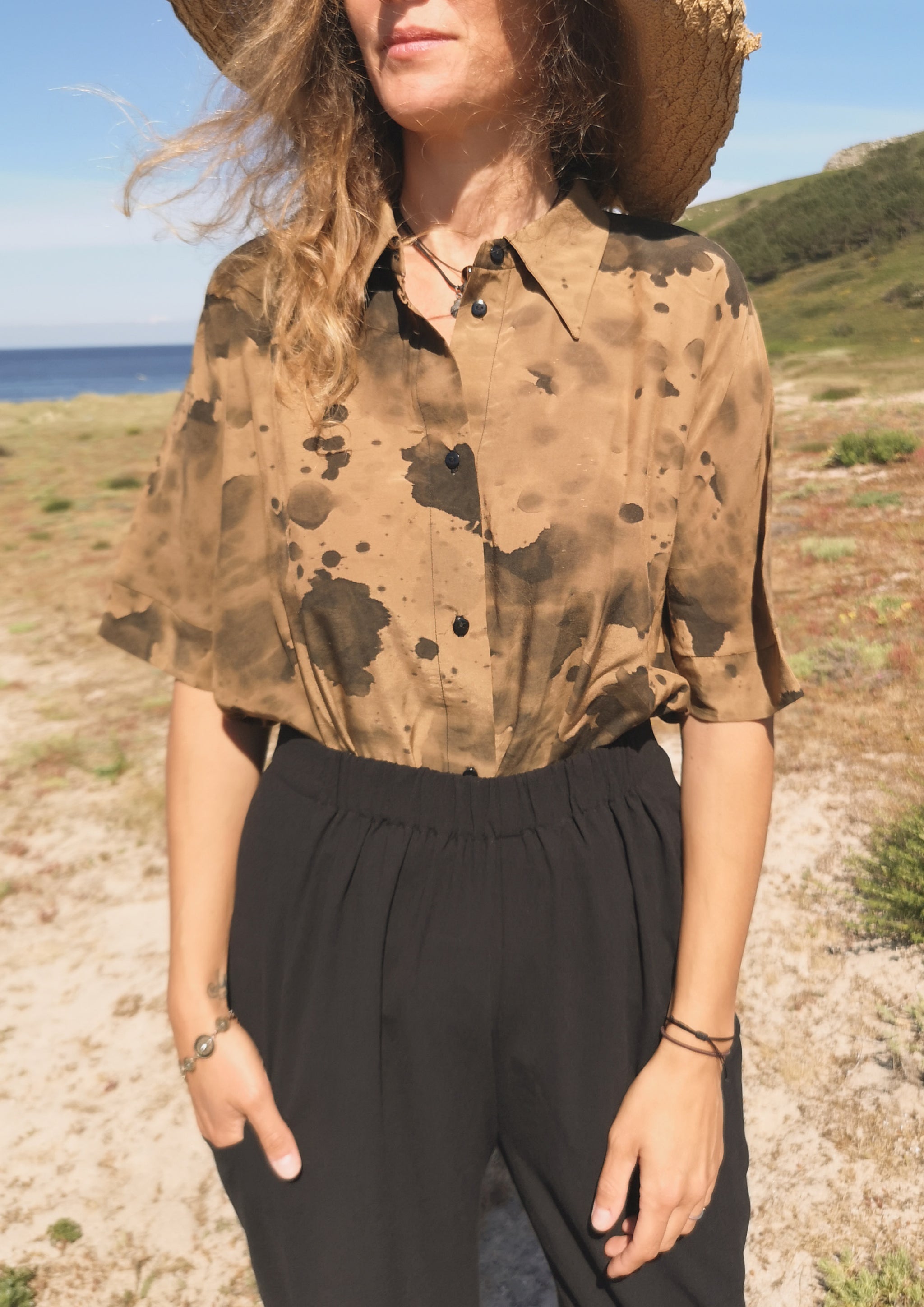 PANTS LOOSE ELASTIC BLACK PLAIN - BERENIK