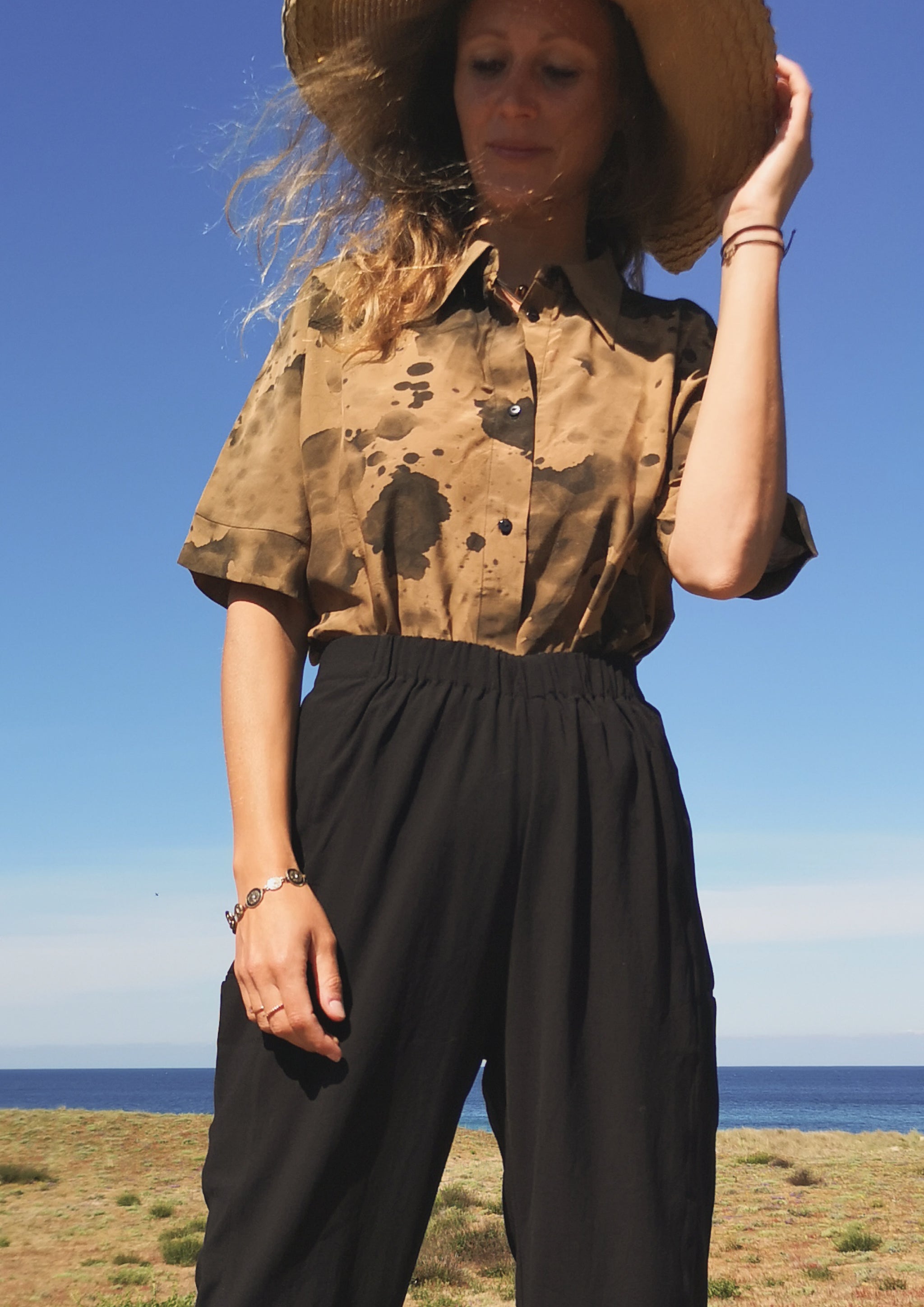 PANTS LOOSE ELASTIC BLACK PLAIN - BERENIK