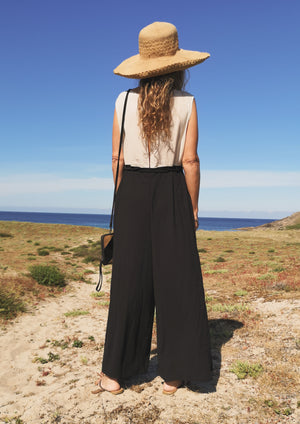 JUMPSUIT WIDE - black/creme - BERENIK