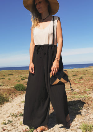 JUMPSUIT WIDE - black/creme - BERENIK