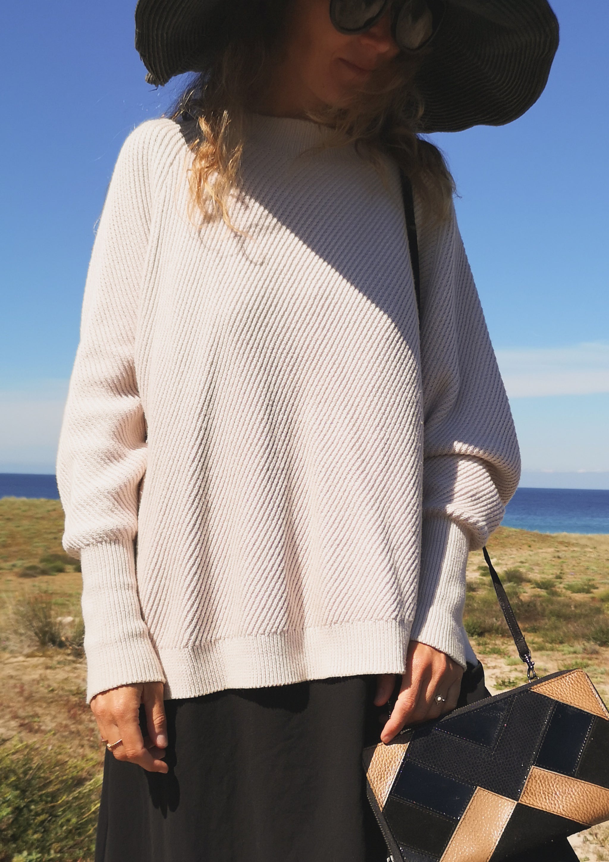 SWEATER - KNIT BIAS RIB ivory - BERENIK