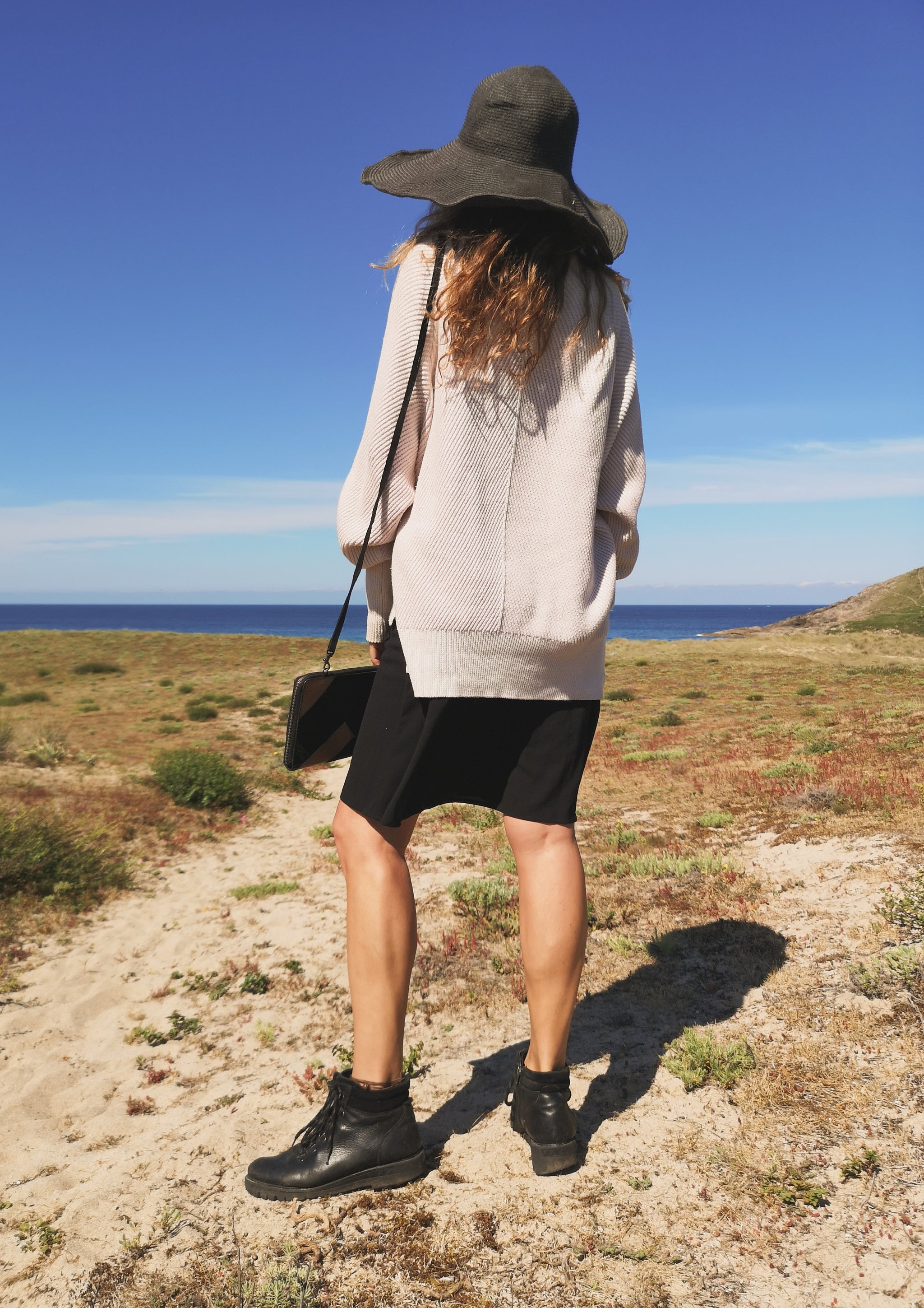 SHIRT/DRESS SLEEVELESS - black plain - BERENIK