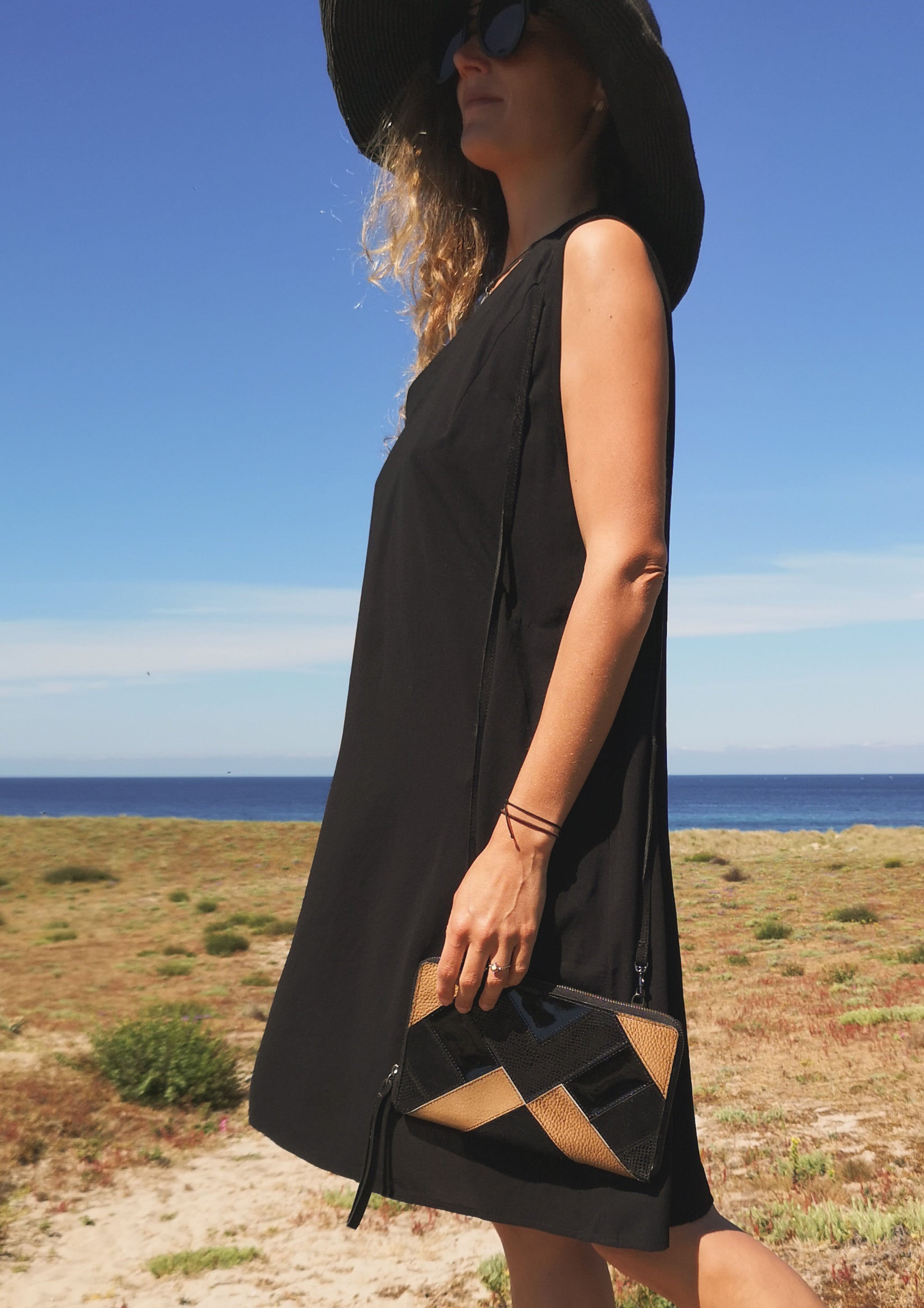 Plain black swing on sale dress