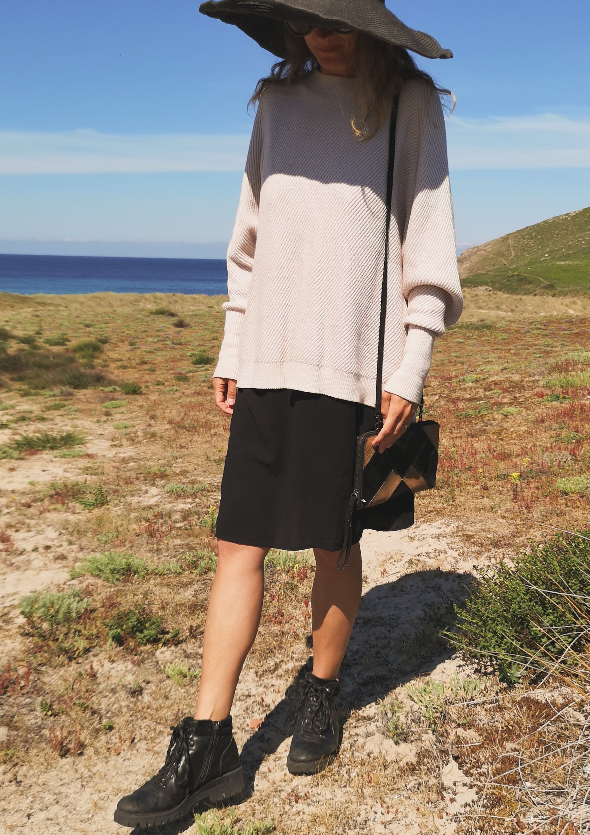 SHIRT/DRESS SLEEVELESS - black plain - BERENIK