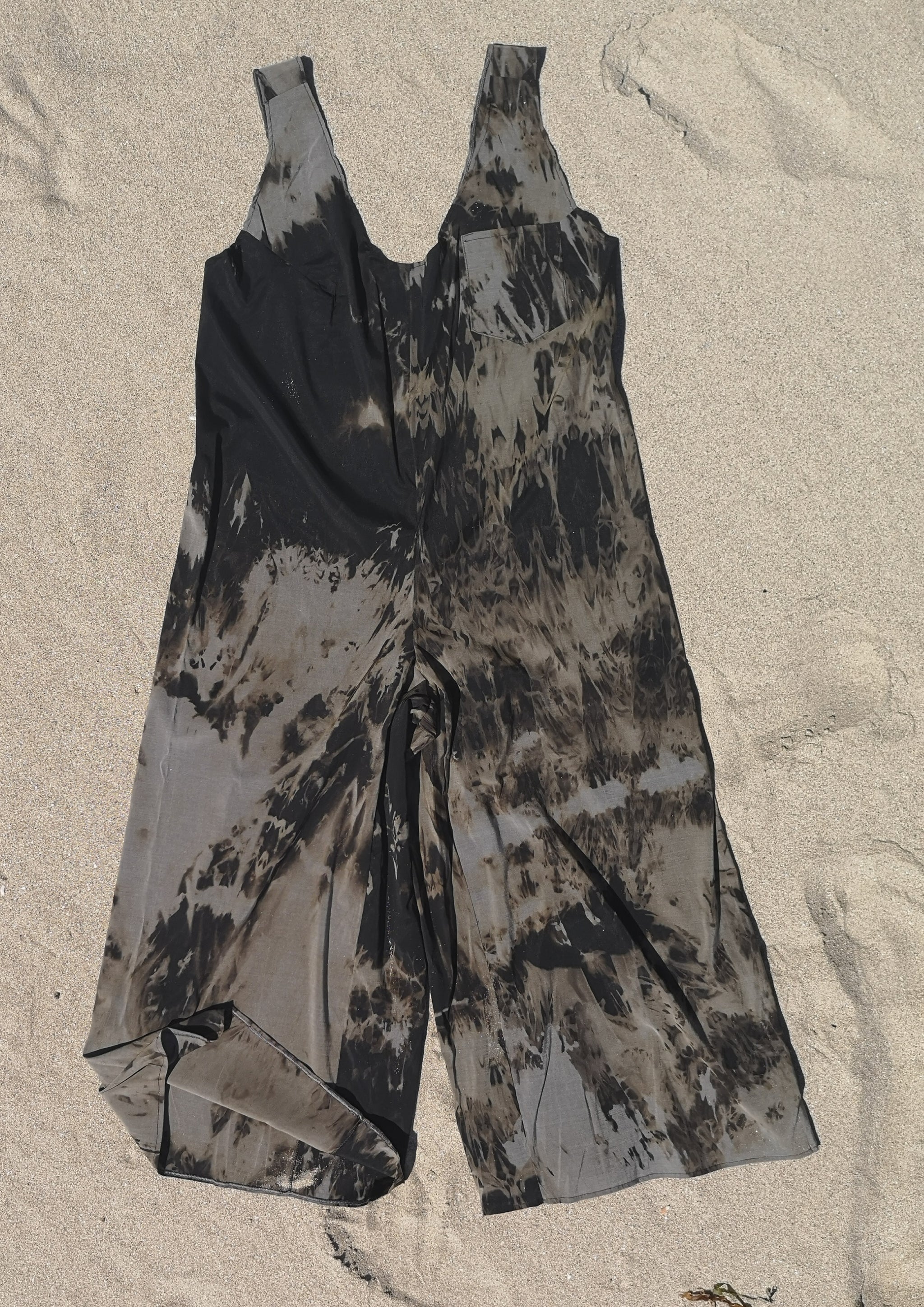 HOMEMADE - JUMPSUIT WIDE - COTTON - hand bleached - BERENIK