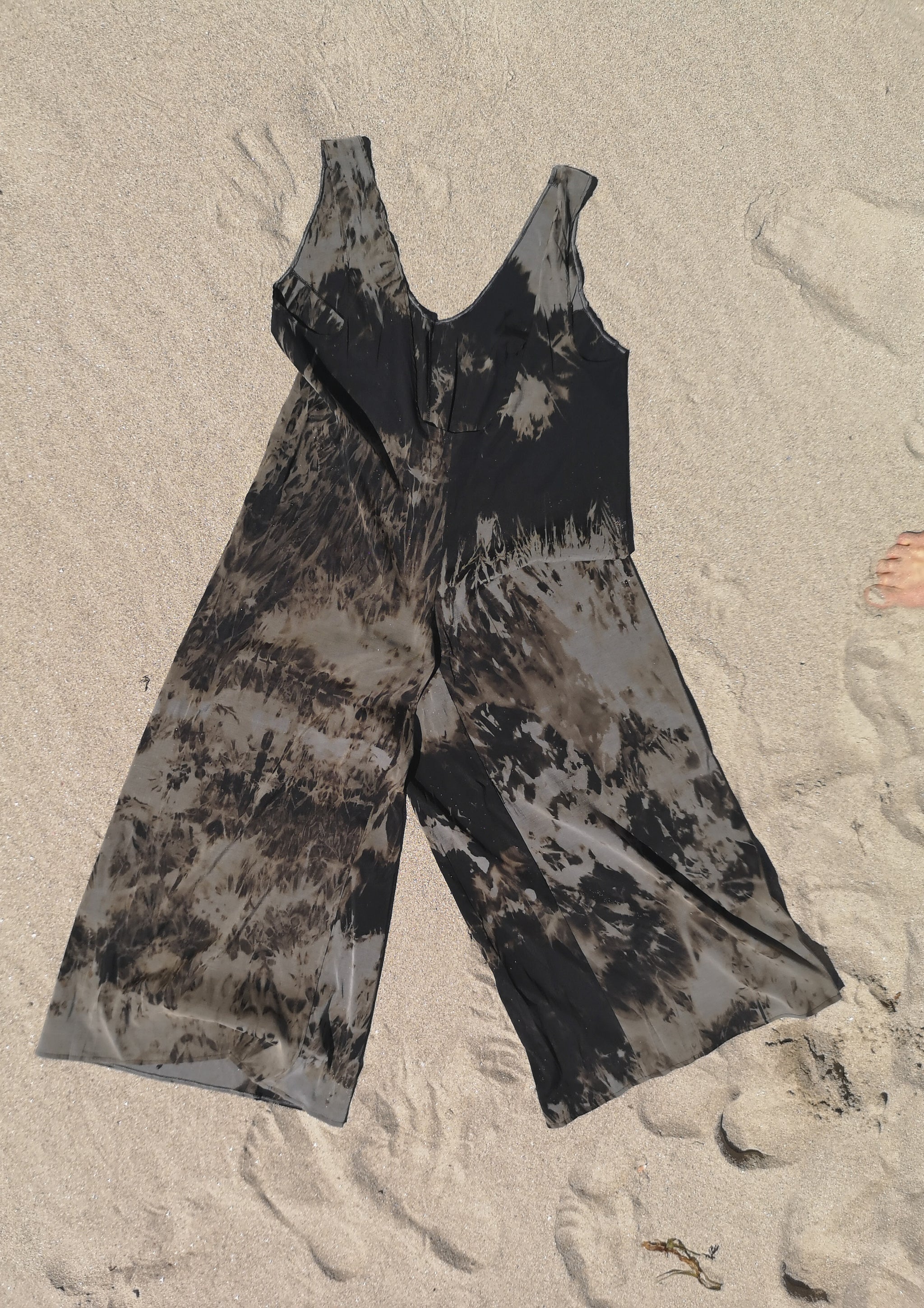 HOMEMADE - JUMPSUIT WIDE - COTTON - hand bleached - BERENIK