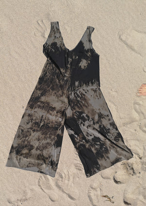 HOMEMADE - JUMPSUIT WIDE - COTTON - hand bleached - BERENIK