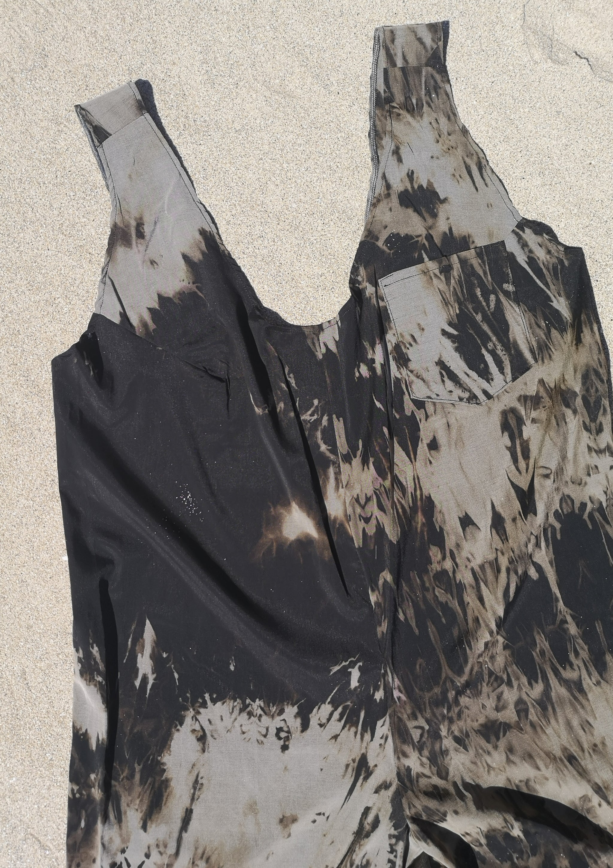 HOMEMADE - JUMPSUIT WIDE - COTTON - hand bleached - BERENIK