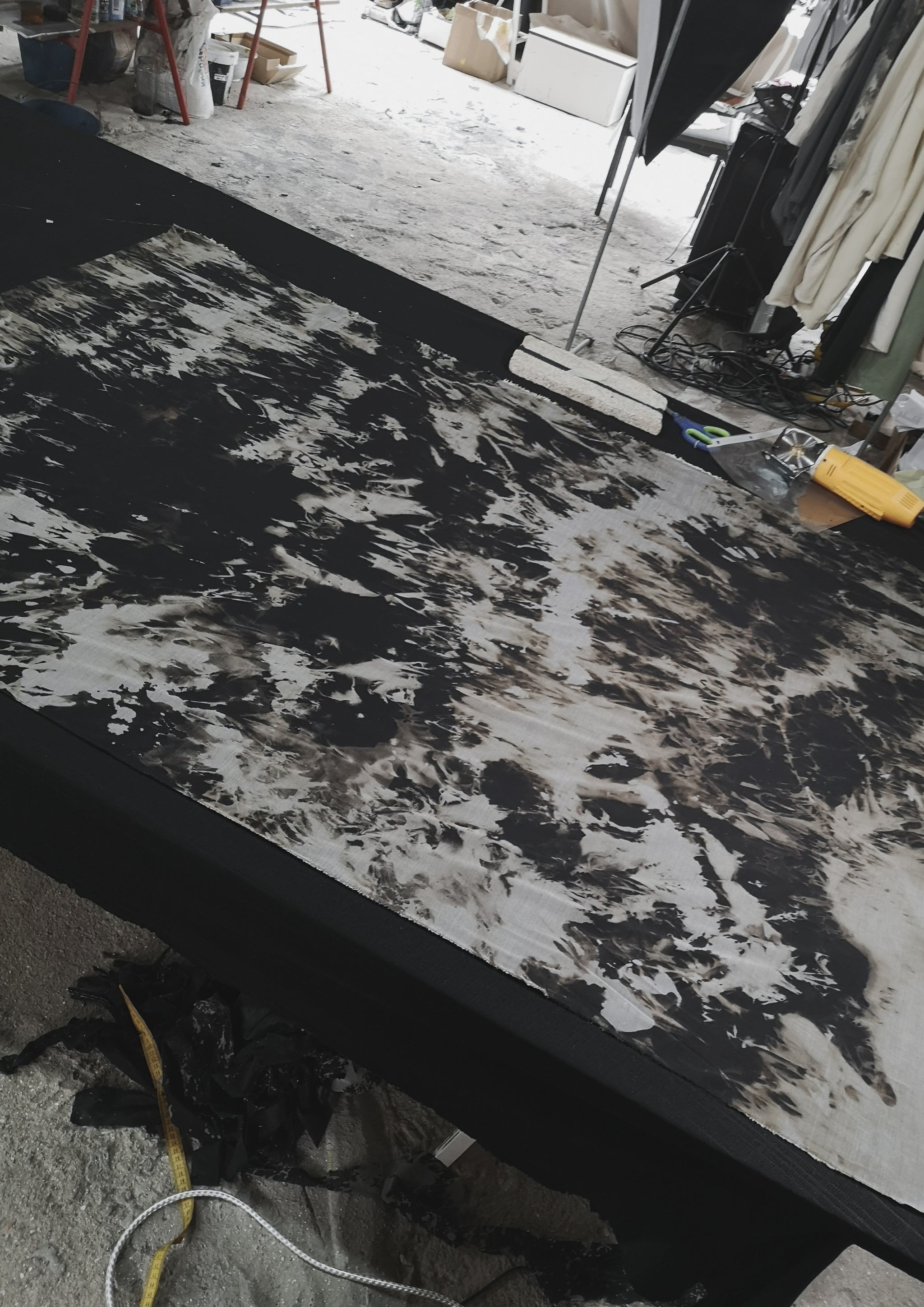 HOMEMADE - JUMPSUIT WIDE - COTTON - hand bleached - BERENIK