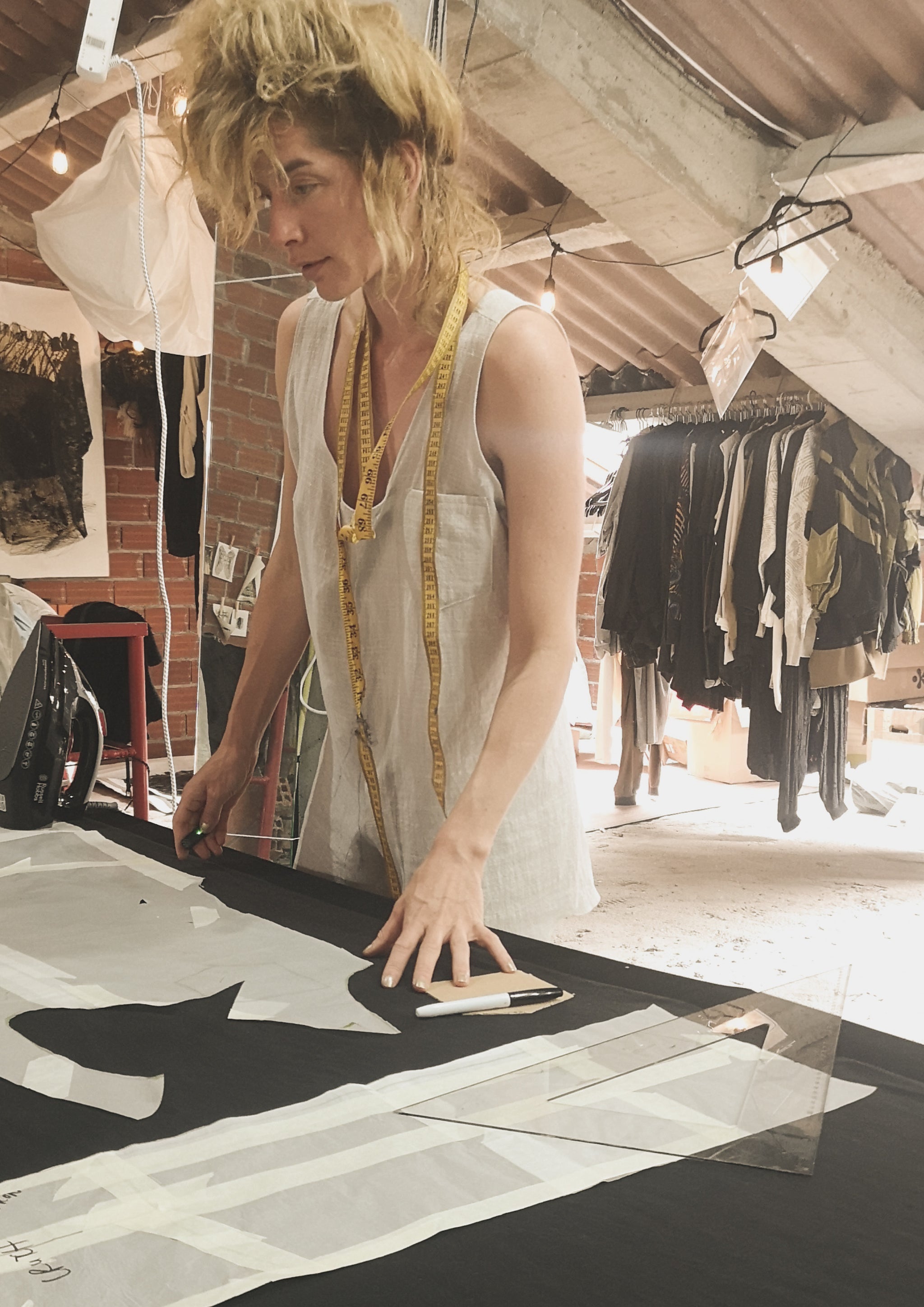 HOMEMADE - JUMPSUIT WIDE - COTTON - hand bleached - BERENIK